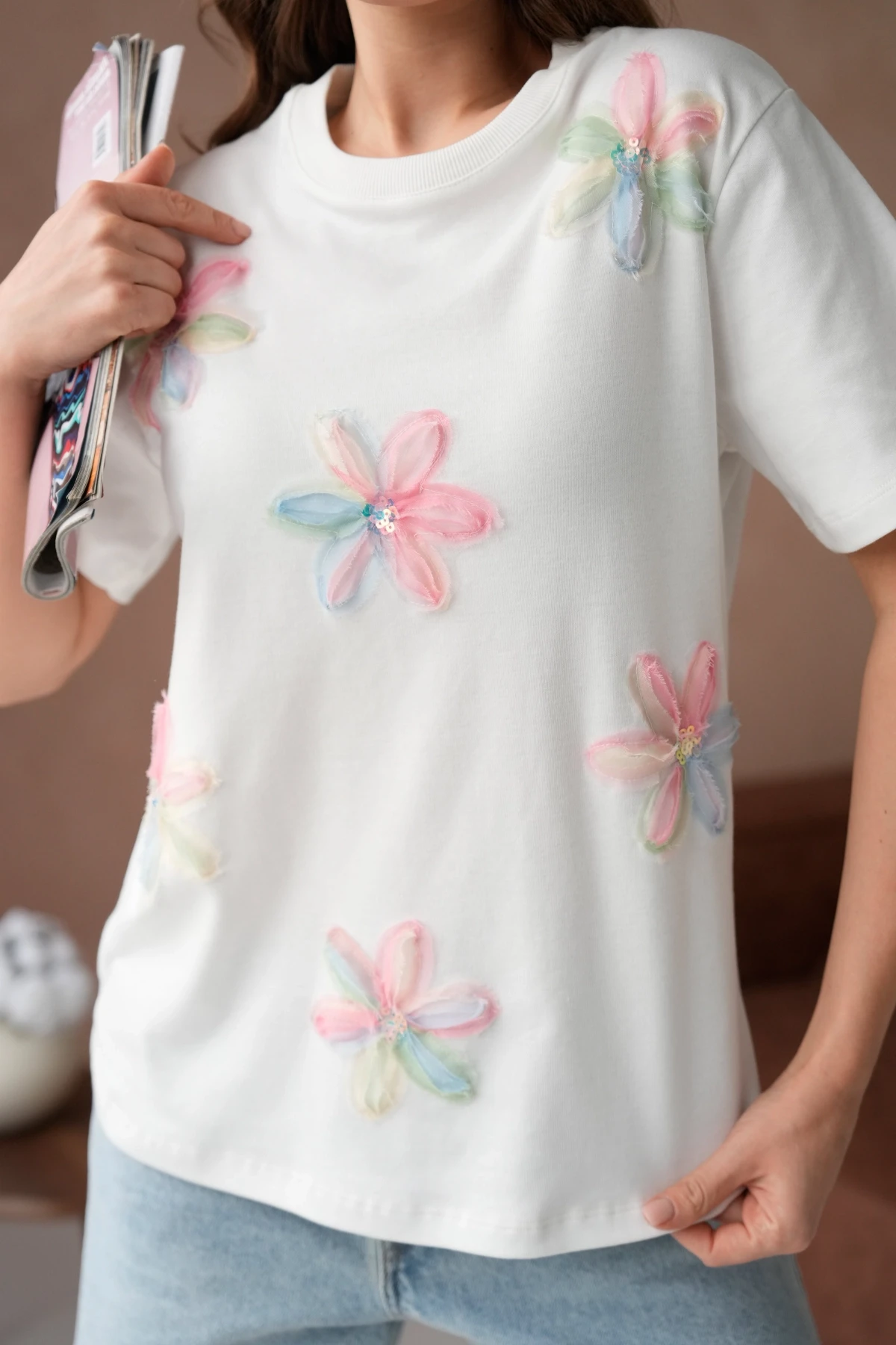 Aplikeli Basic T-Shirt