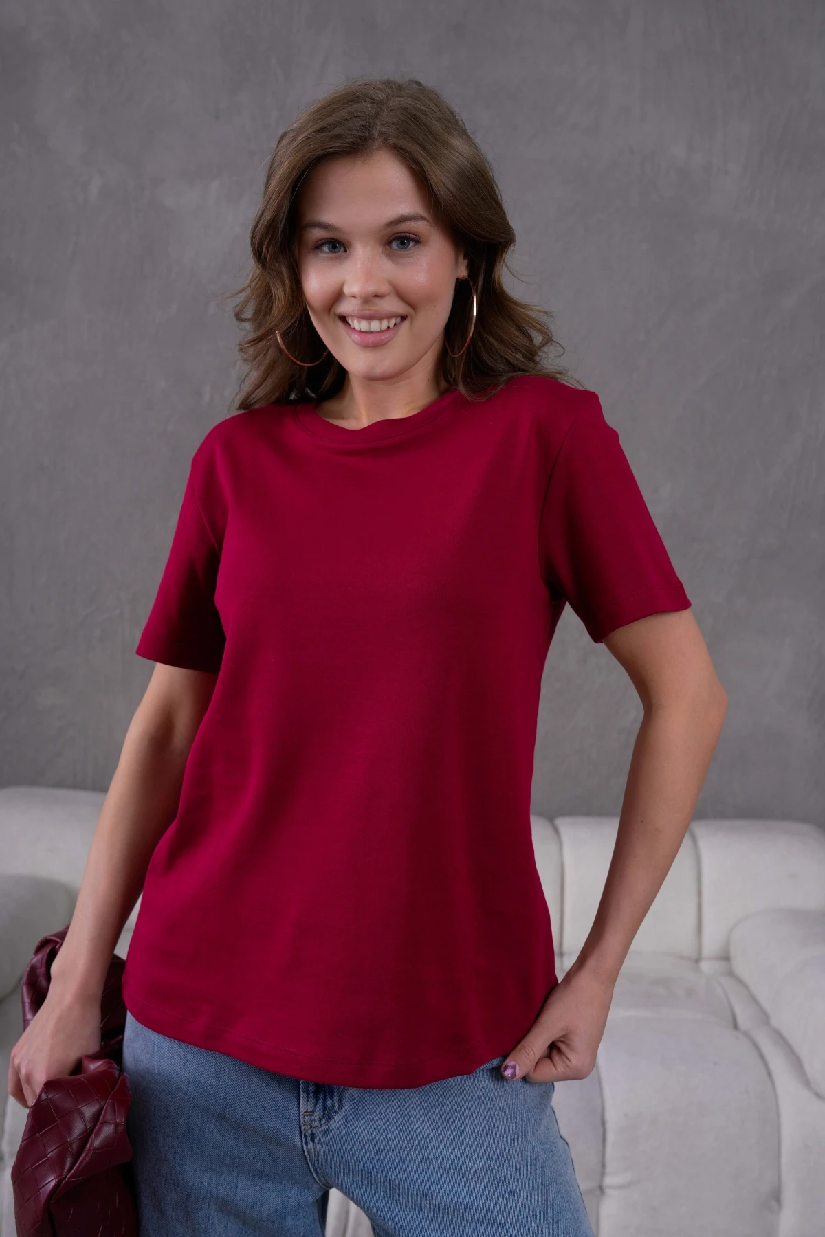 Bisiklet Yaka Basic T-Shirt