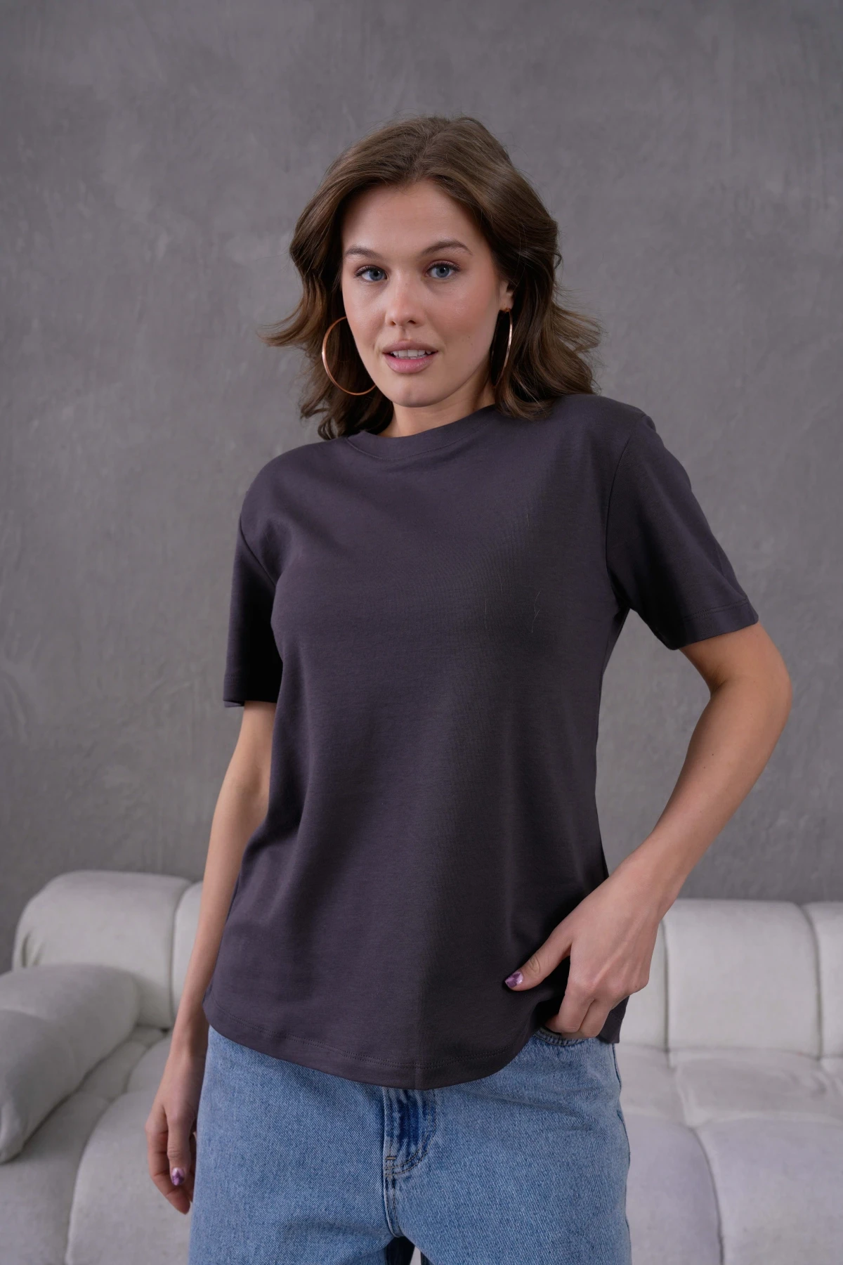 Bisiklet Yaka Basic T-Shirt