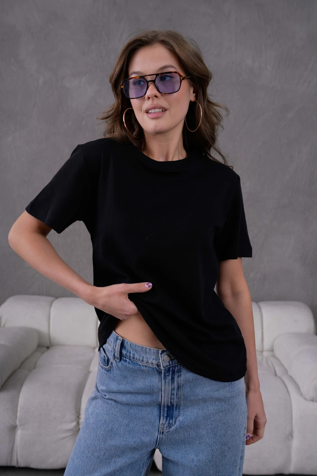 Bisiklet Yaka Basic T-Shirt