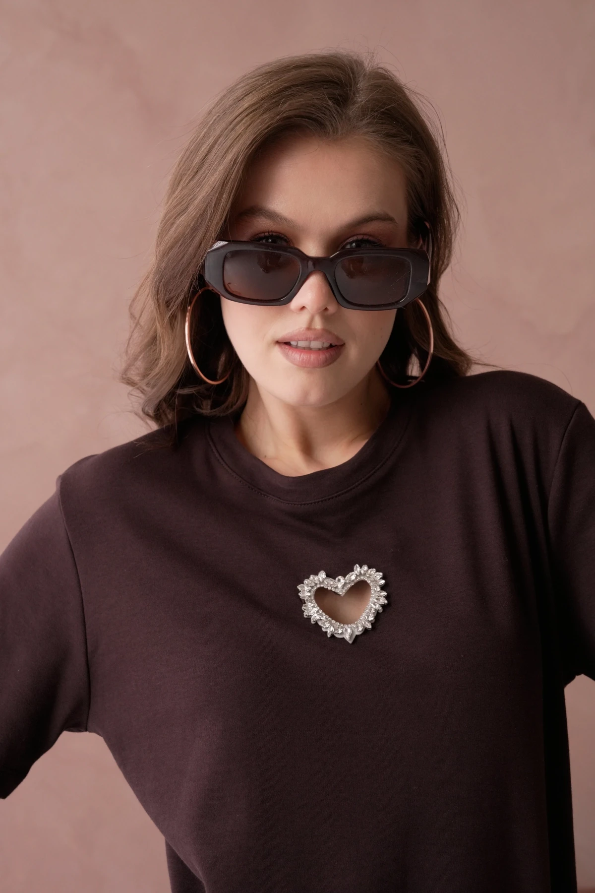 Taş İşleme Basic T-Shirt