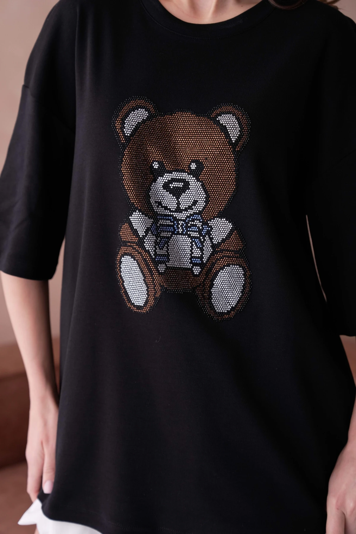 Taş İşlemeli Basic T-Shirt