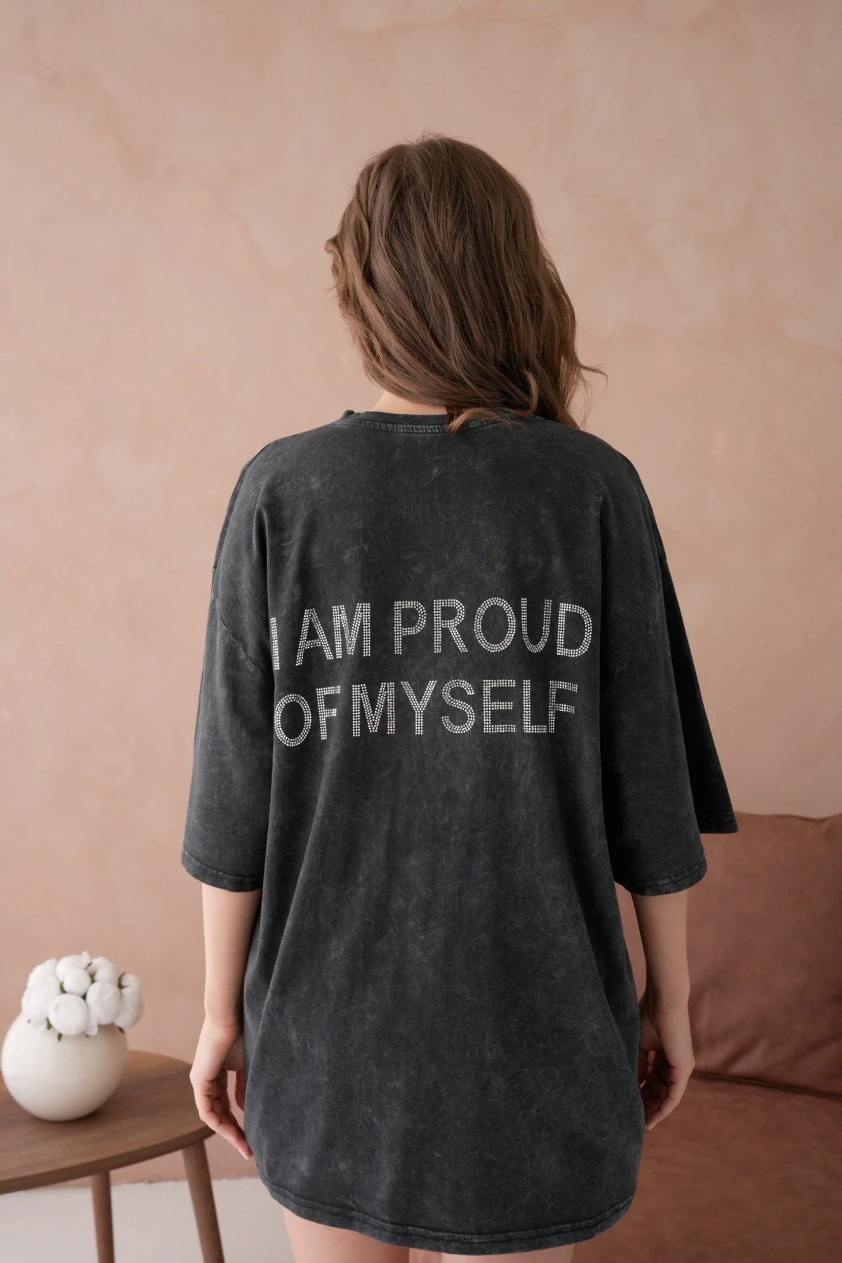 Taş İşlemeli Salaş Basic T-Shirt