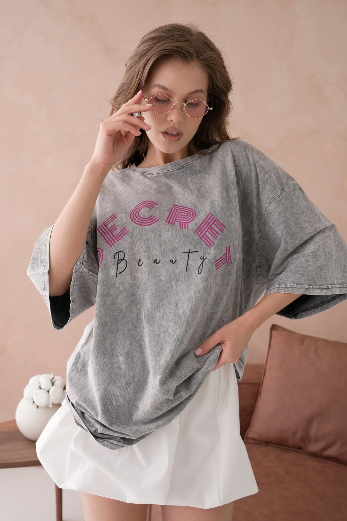 Baskılı Salaş Basic T-Shirt