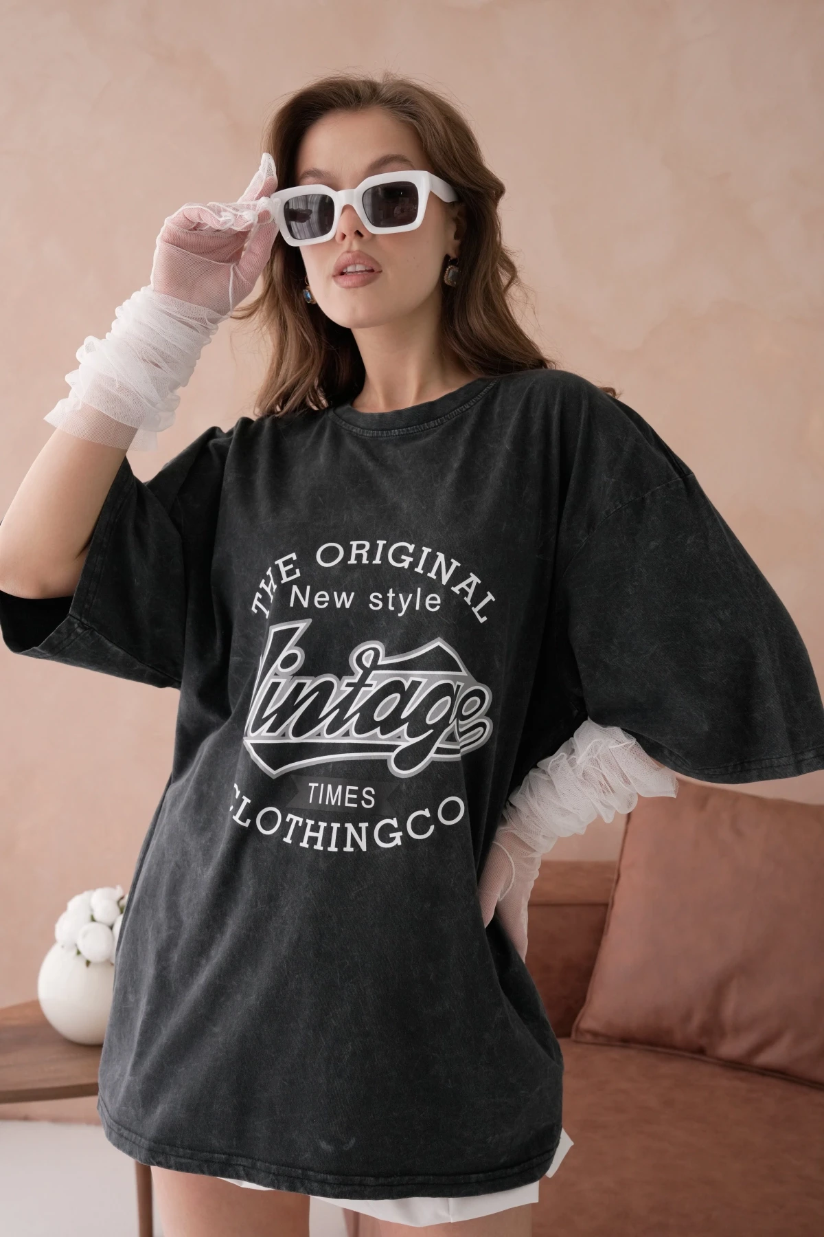 Baskılı Salaş Basic T-Shirt