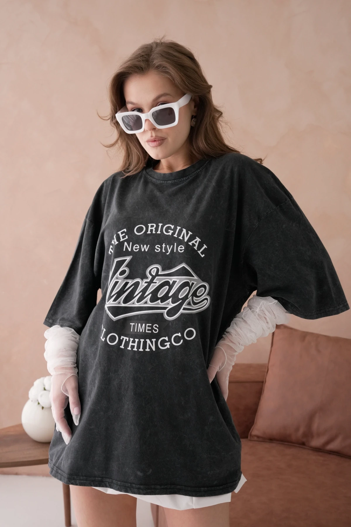 Baskılı Salaş Basic T-Shirt