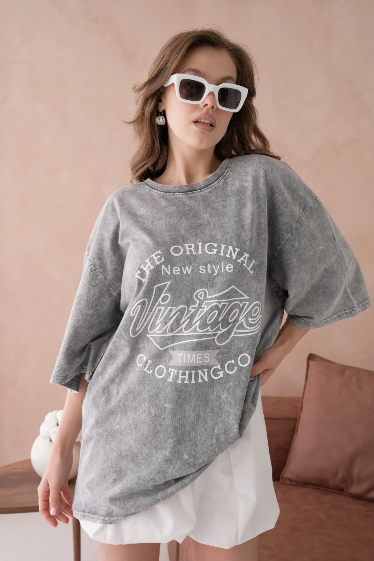 Baskılı Salaş Basic T-Shirt