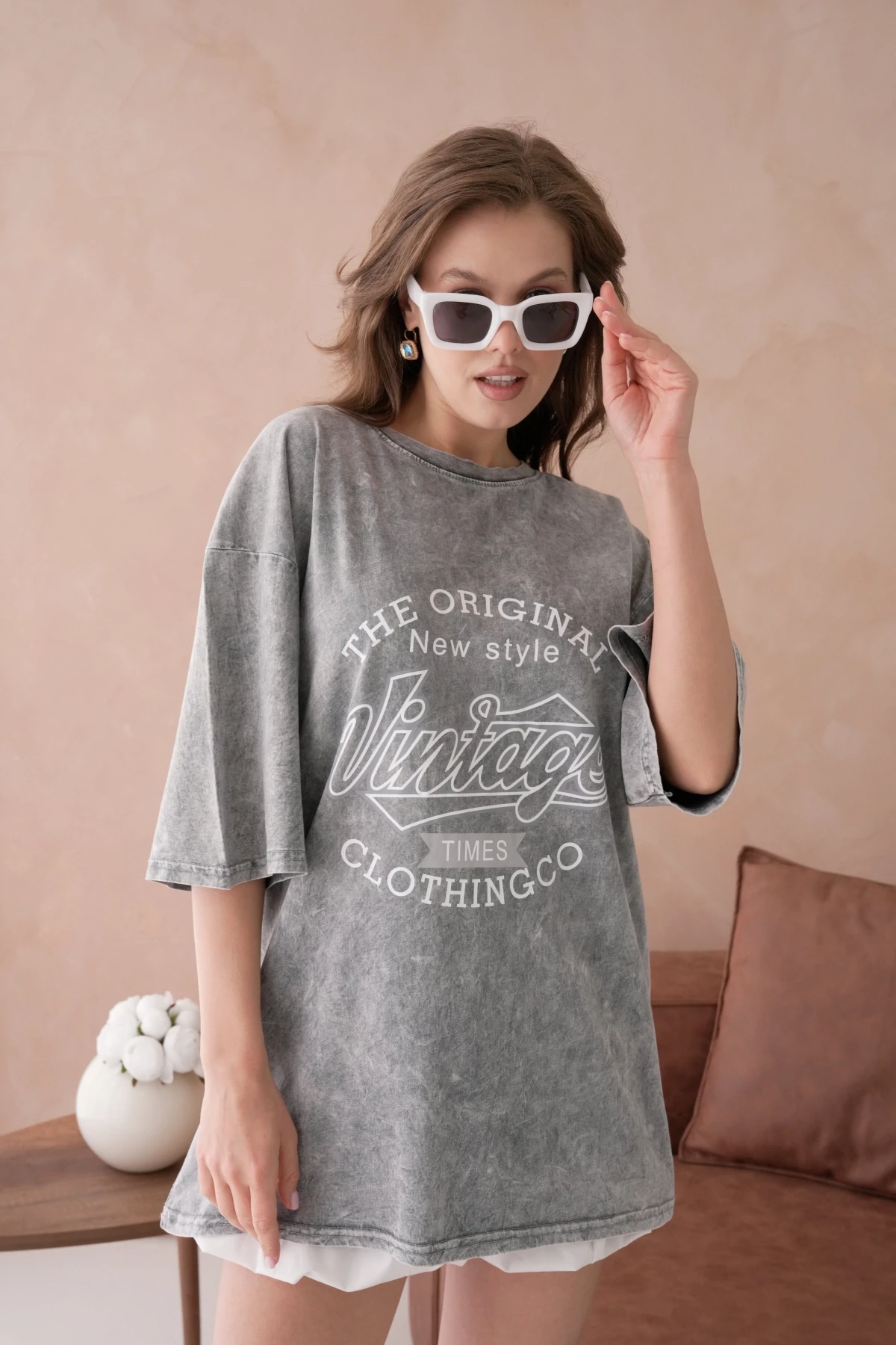 Baskılı Salaş Basic T-Shirt