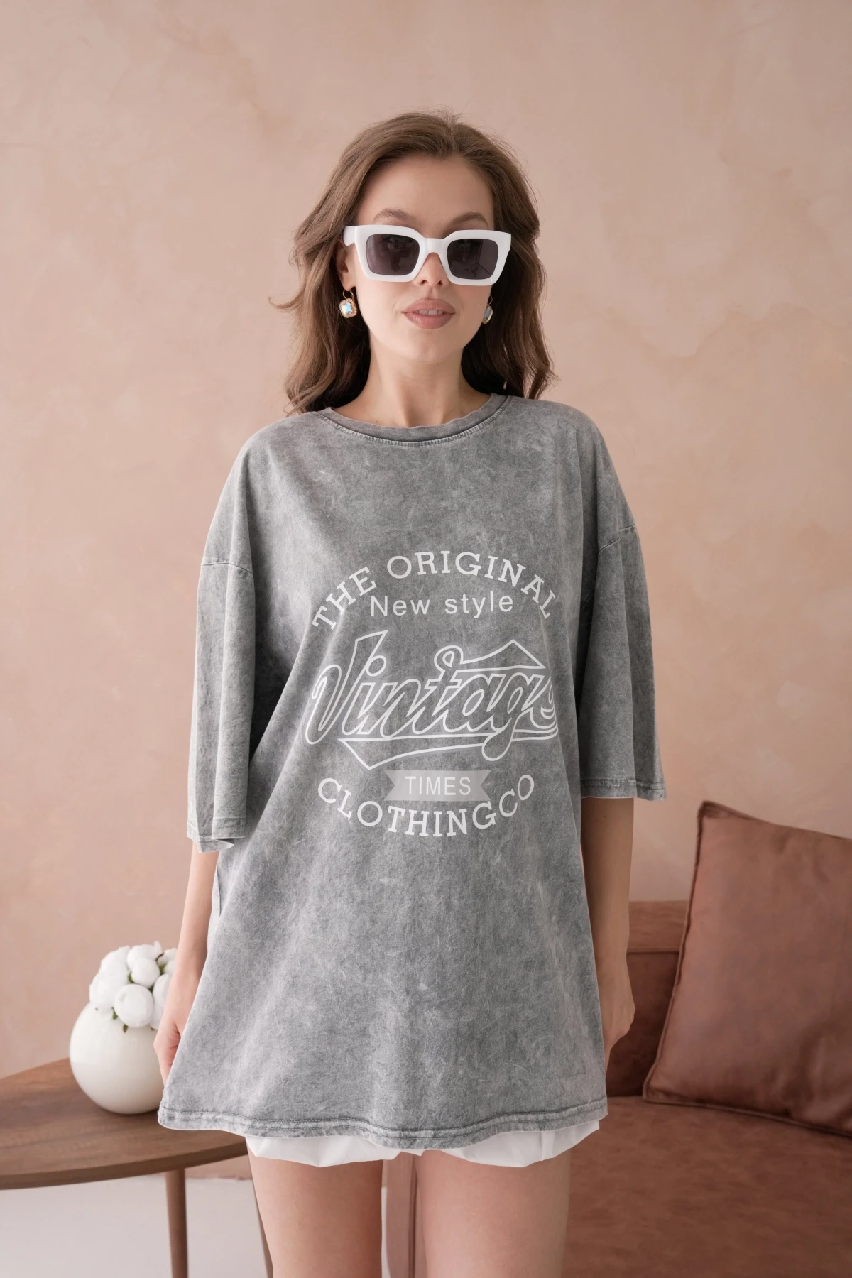 Baskılı Salaş Basic T-Shirt