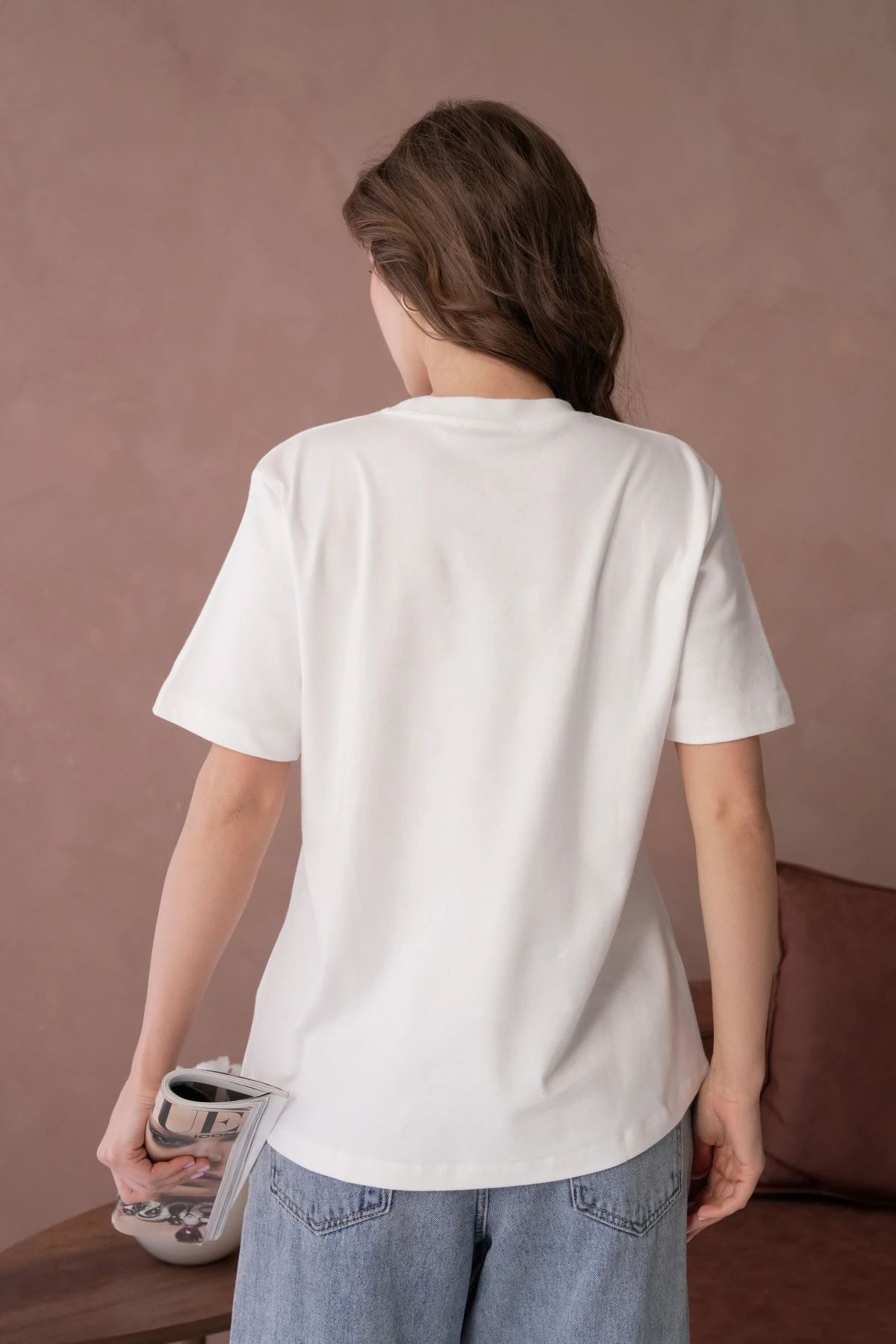 Bisiklet Yak Önyüzü Çiçeek Dantel Desenli Basic T-Shirt