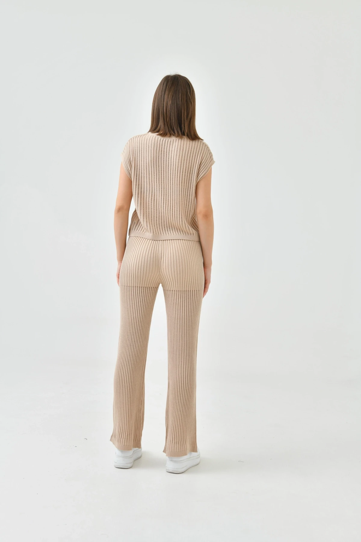 Bisiklet Yaka Kolsuz Bluz Pantolon İkili Takım