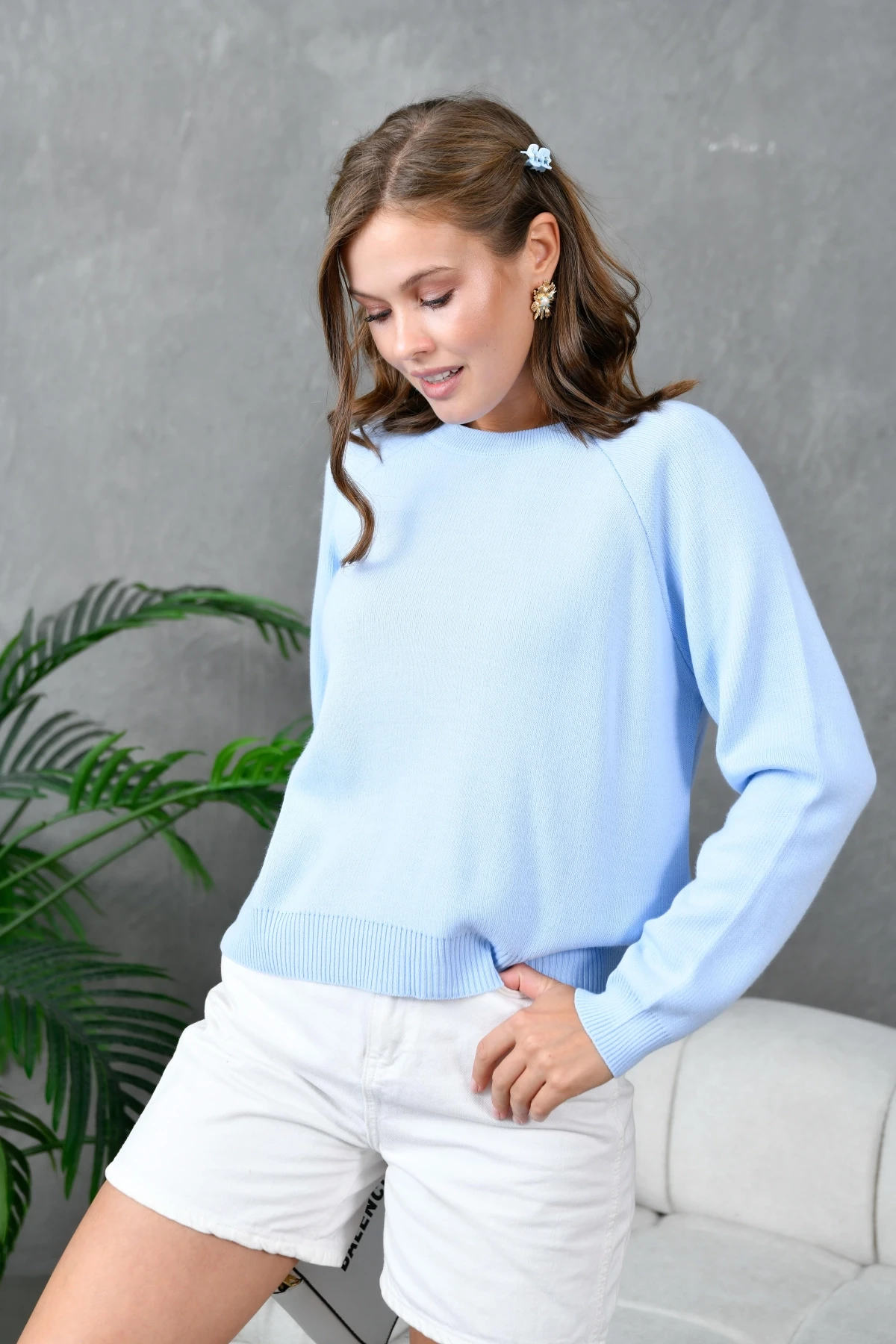 Kadın Bisiklet Yaka Triko Kazak