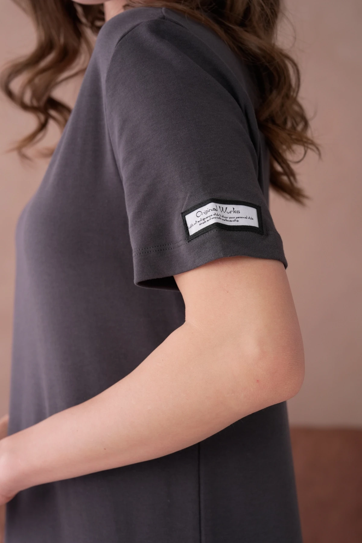 Bisiklet Yaka Yırtmaçlı Salaş Basic Penye Elbise