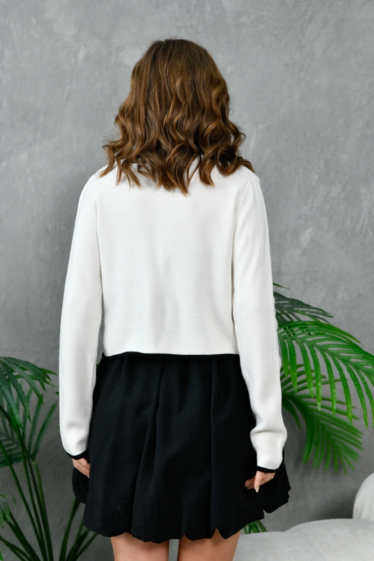 Kadın Fiyonklu Triko HIrka