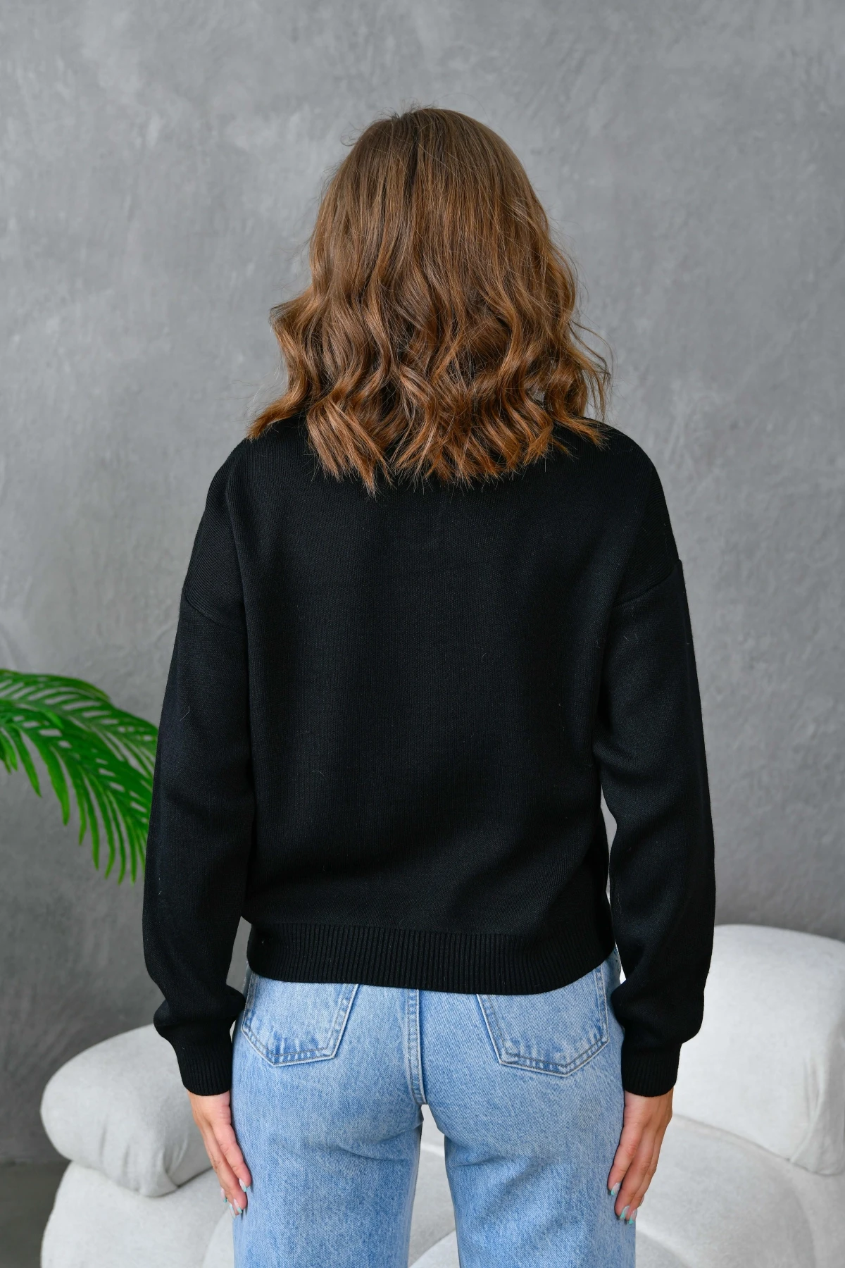 Kadın Polo Yaka Yumuşak Dokulu Triko Kazak