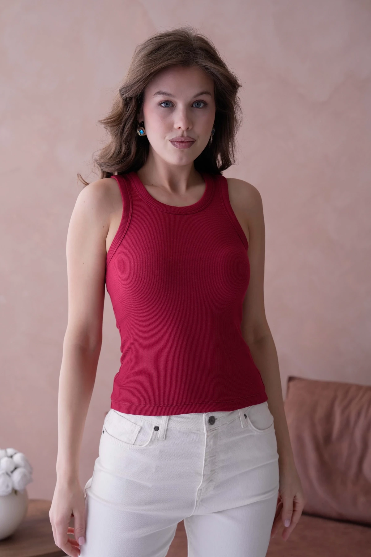 Sırtı Karyoka Dikişli Fitilli Basic Atlet