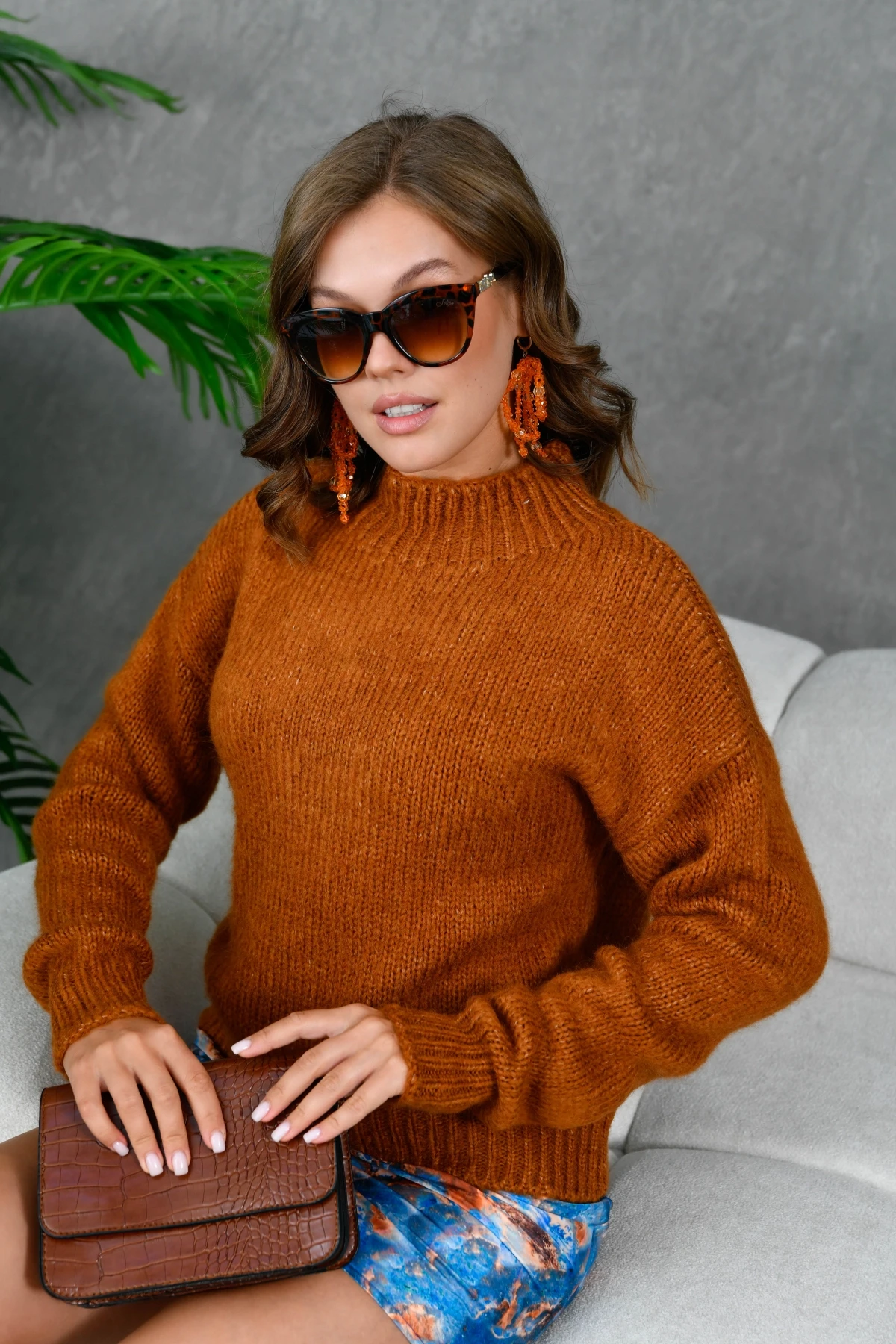 Kadın Yarım Balıkçı Yaka Triko Kazak