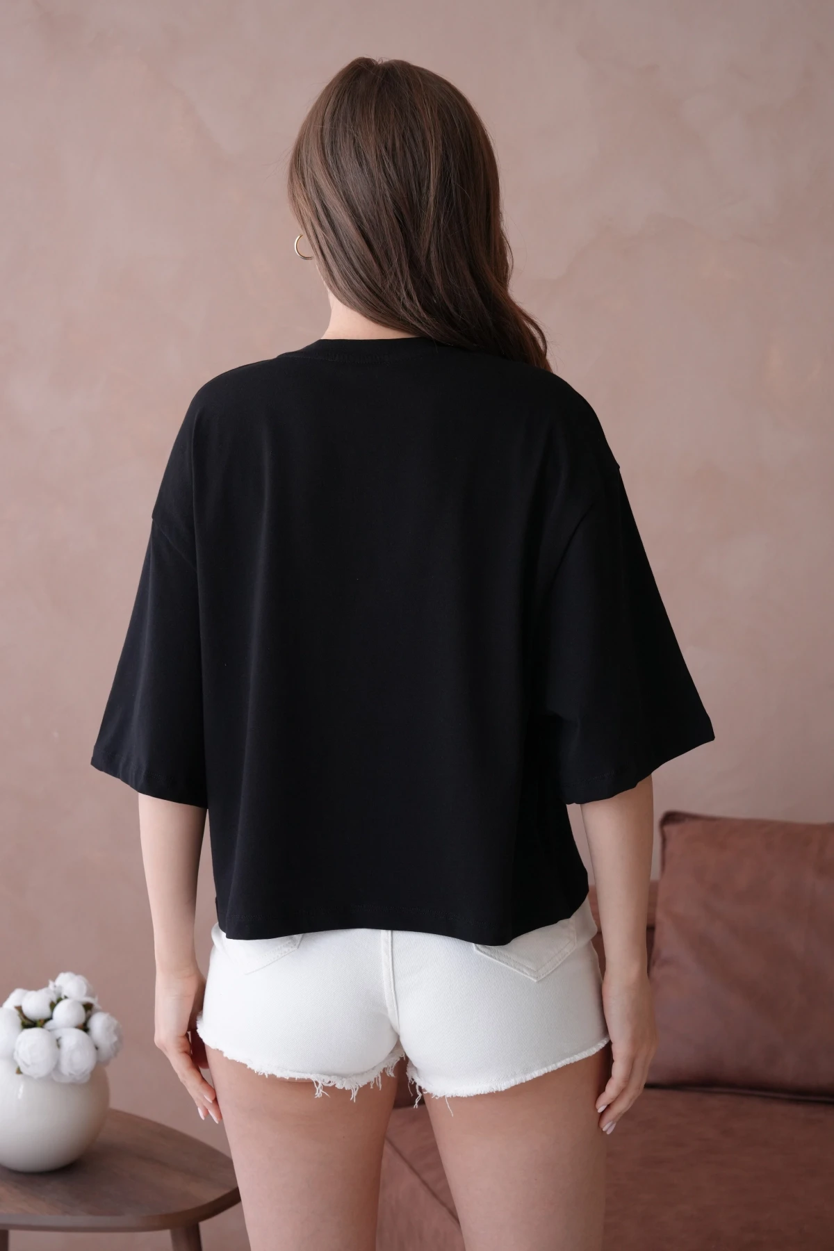 Baskılı Crop Basic T-Shirt