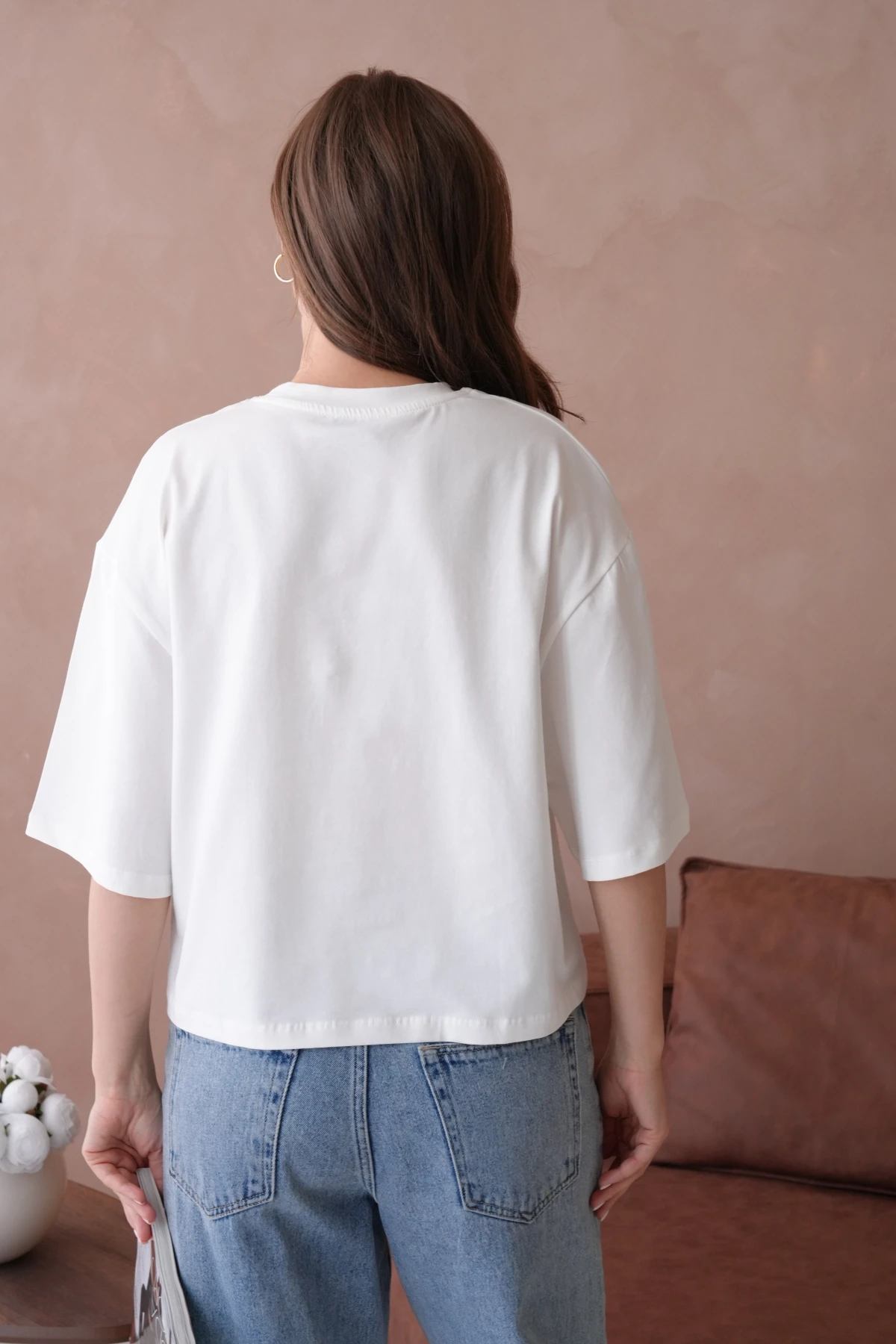 Baskılı Crop Basic T-Shirt