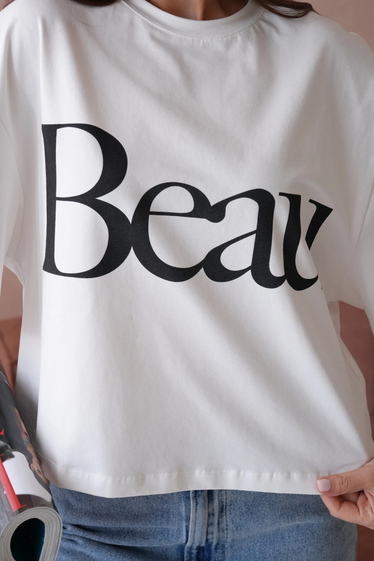 Baskılı Crop Basic T-Shirt