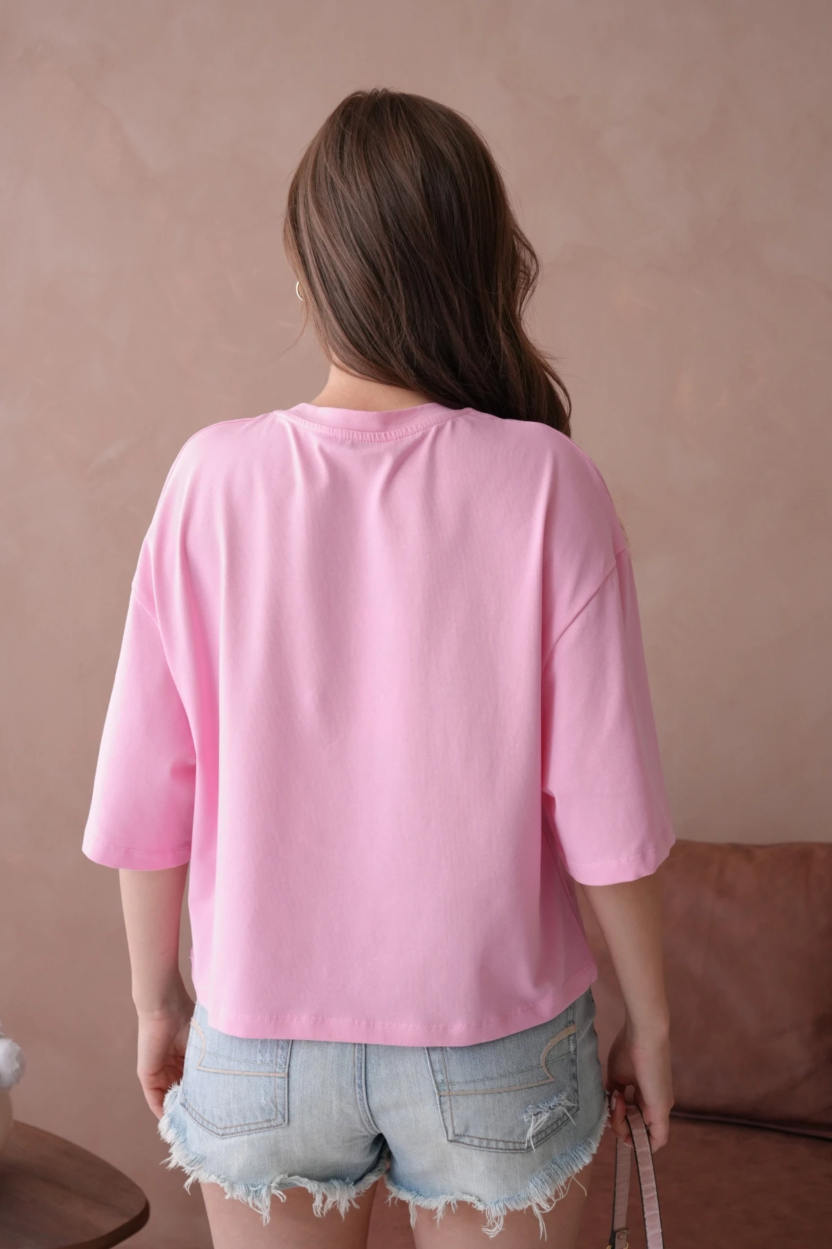 Baskılı Crop Basic T-Shirt