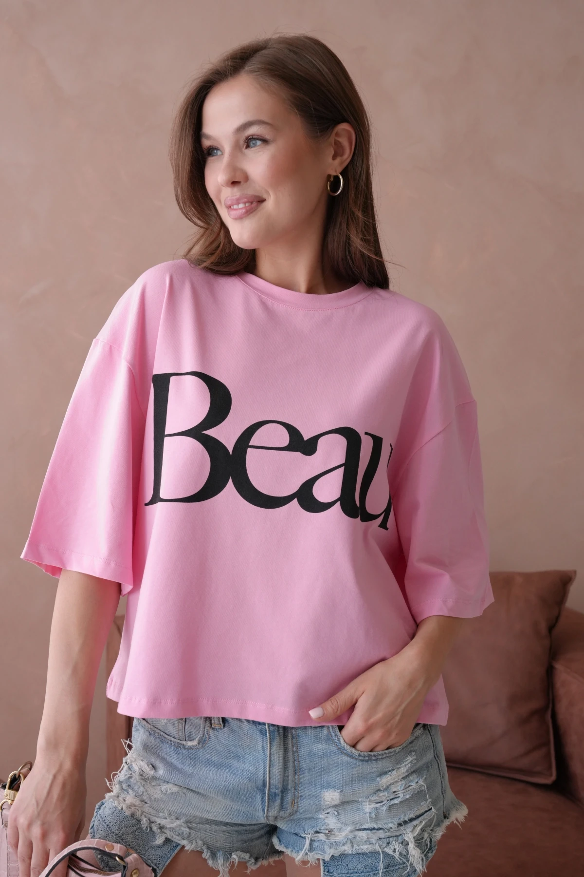 Baskılı Crop Basic T-Shirt