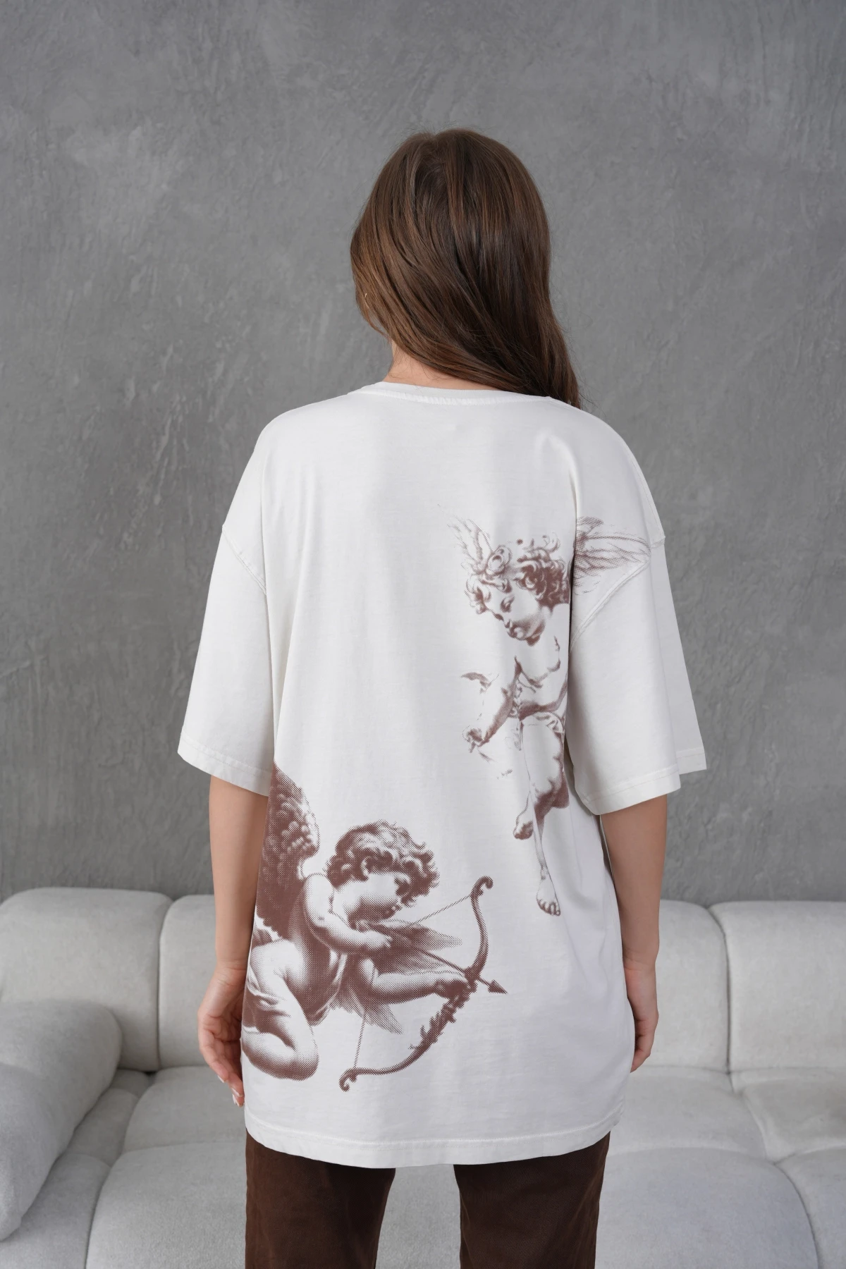 Baskılı Yıkamalı Salaş Basic T-Shirt