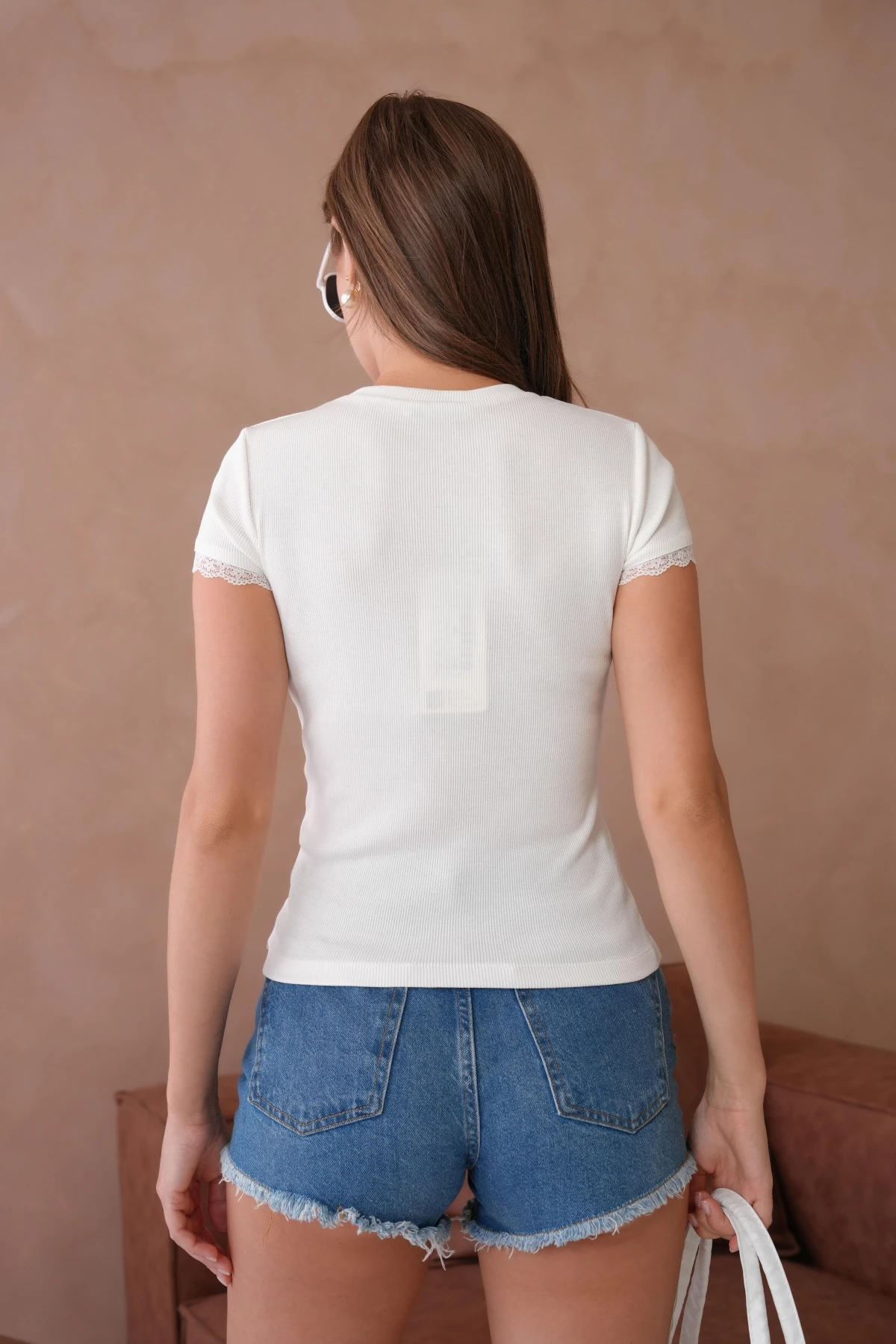 Dantel Detaylı Örme Body Bluz