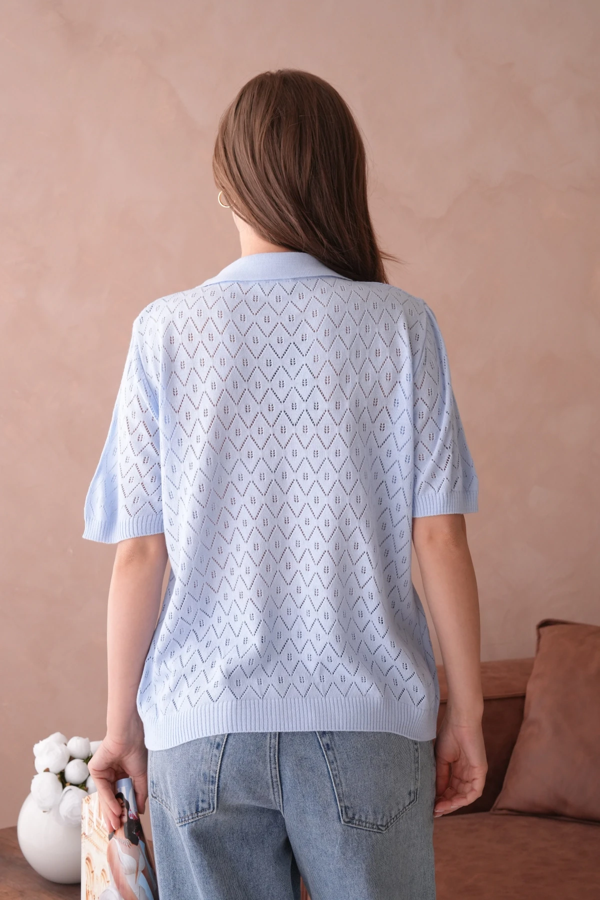 Polo Yaka Kısa Kol Salaş Yazlık T-Shirt