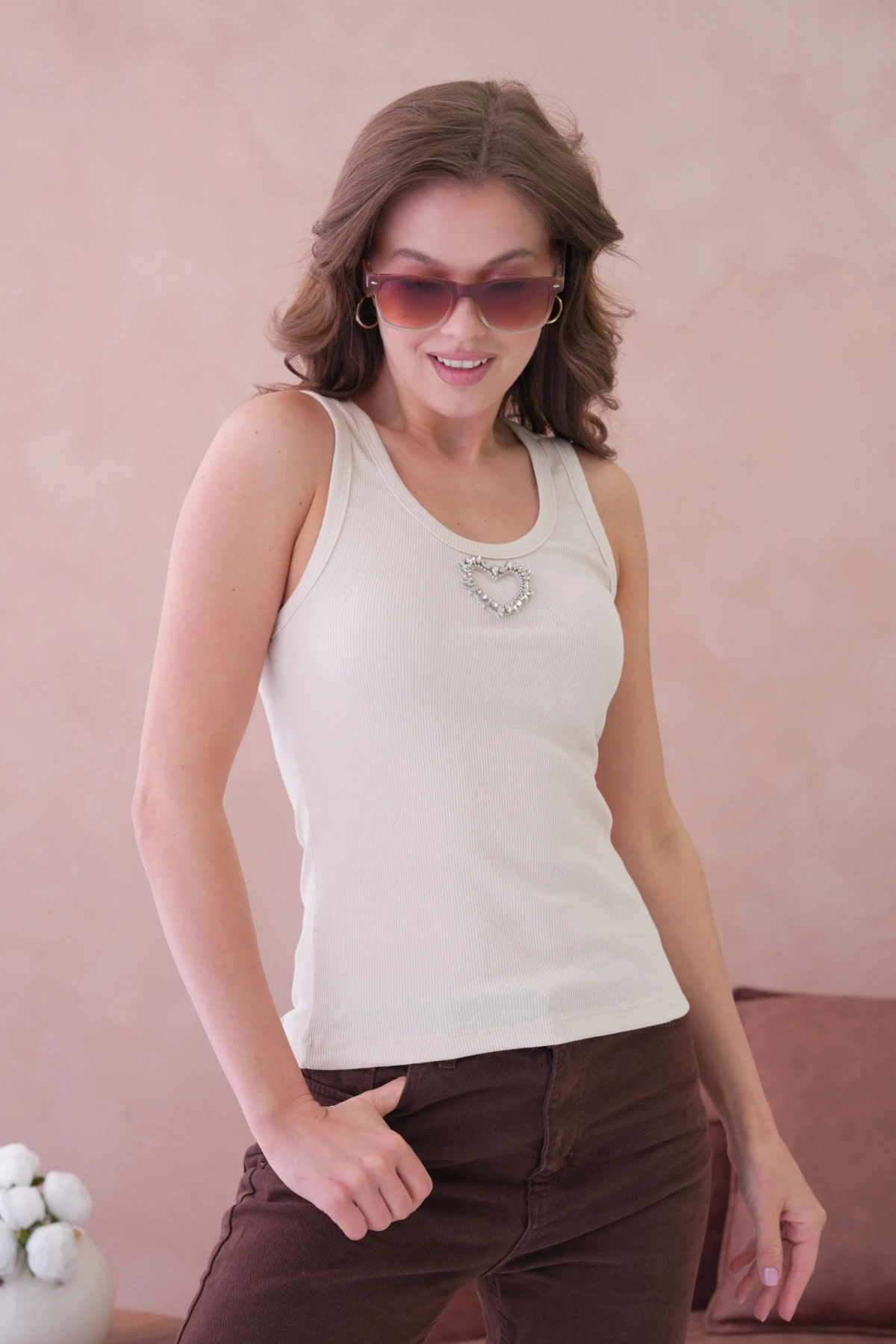 Aksesuar Detaylı Slim Fit Basic Atlet