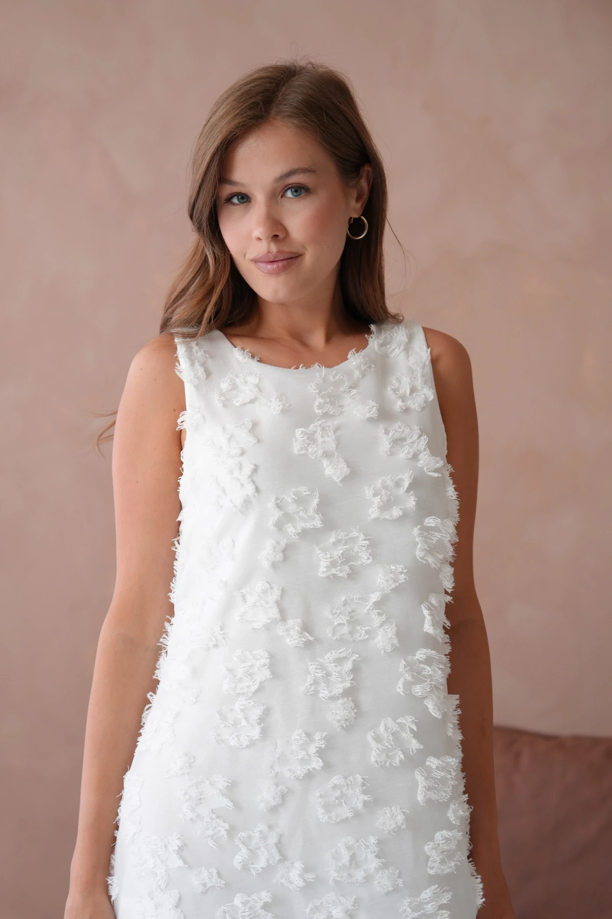 Bisiklet Yaka Astarlı Şifon Elbise