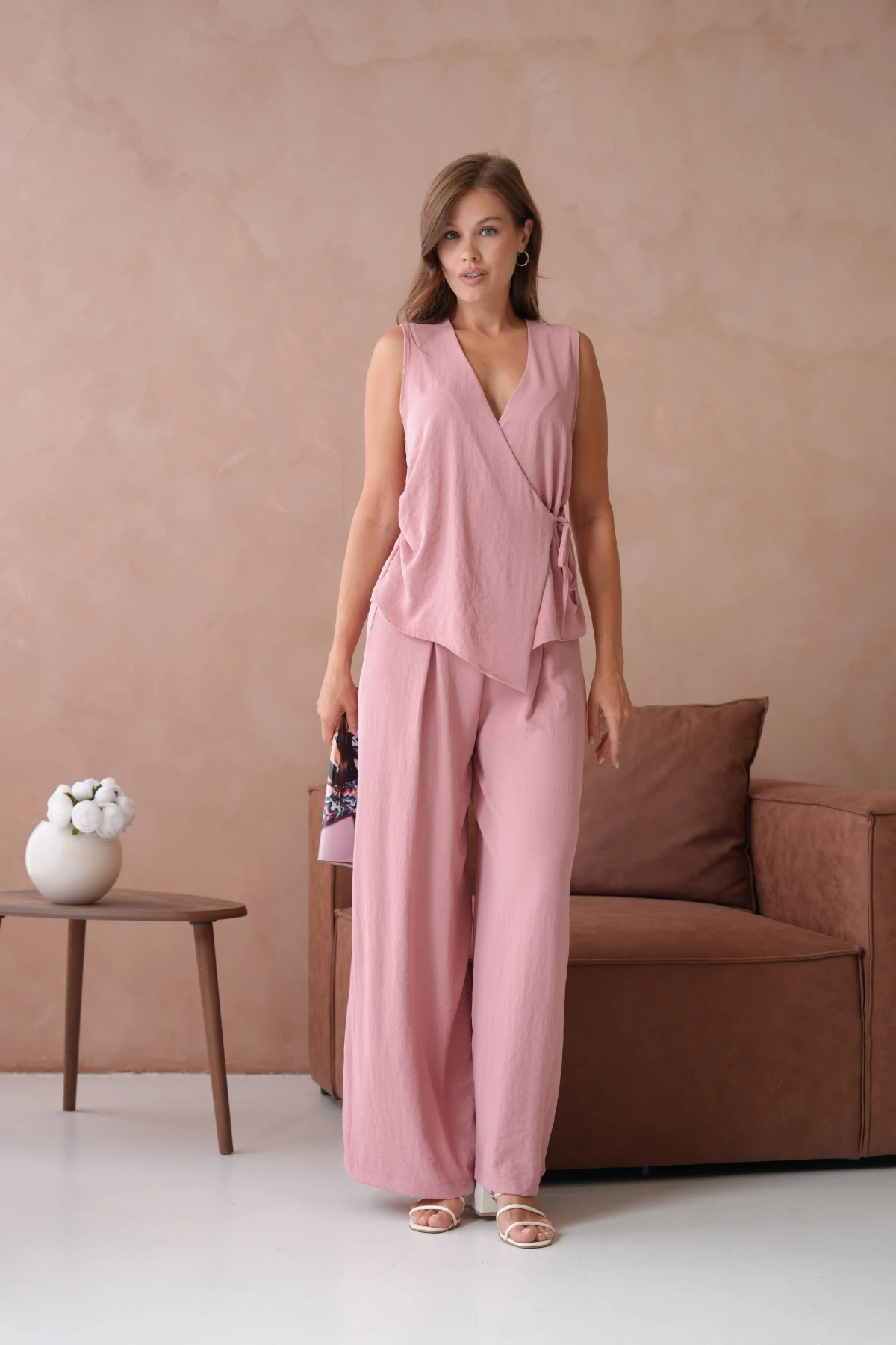 Bluz Pantolon İkili Keten Takım