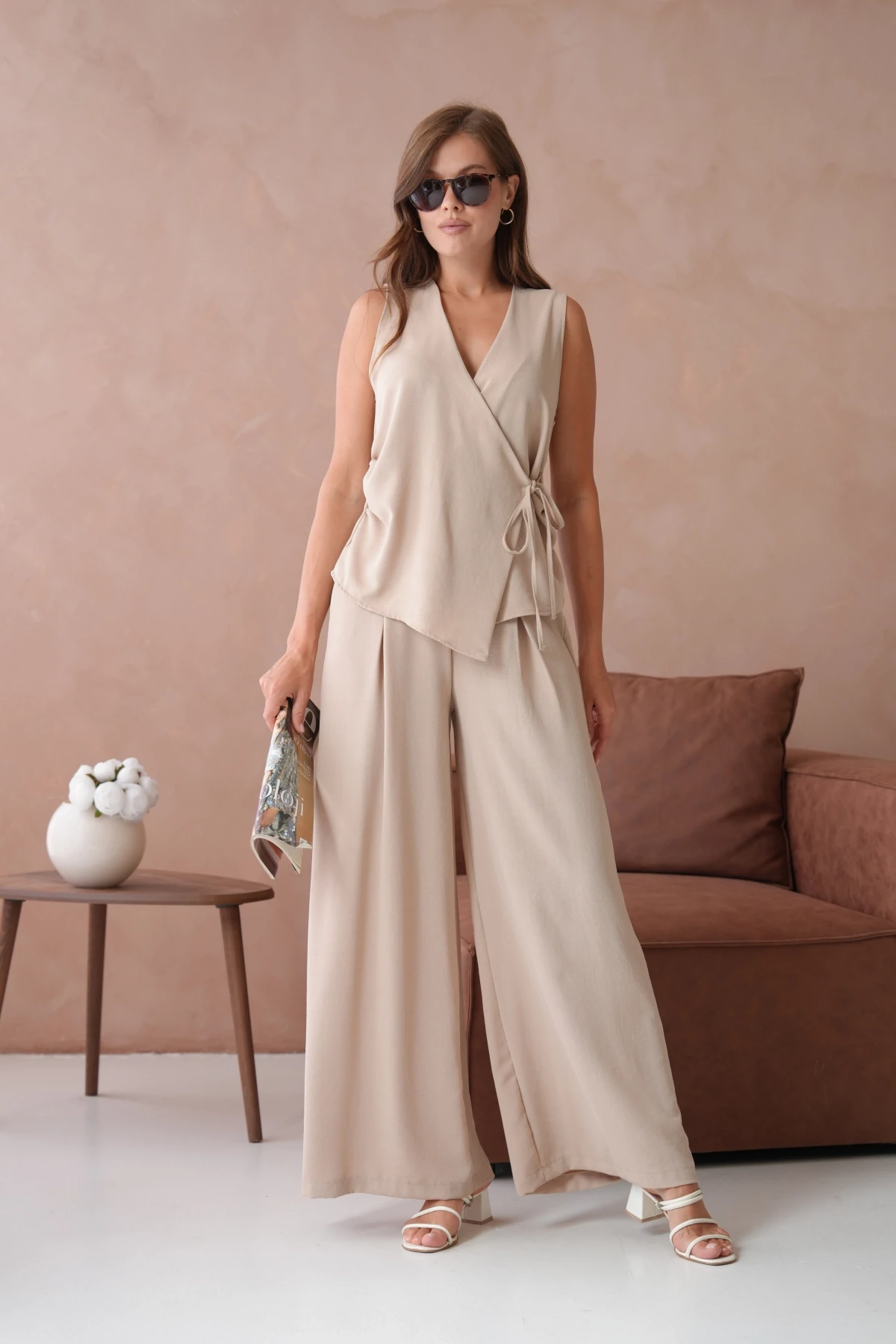 Bluz Pantolon İkili Keten Takım