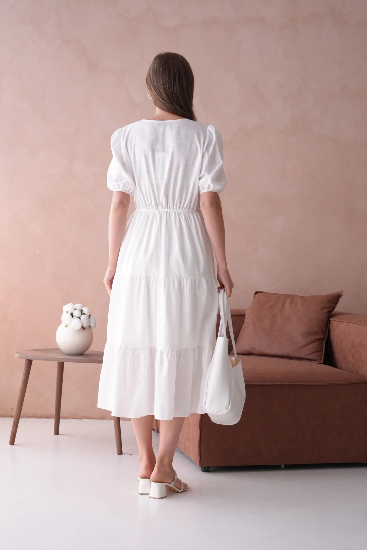 Kısa Kol Lastikli Yazlık Elbise