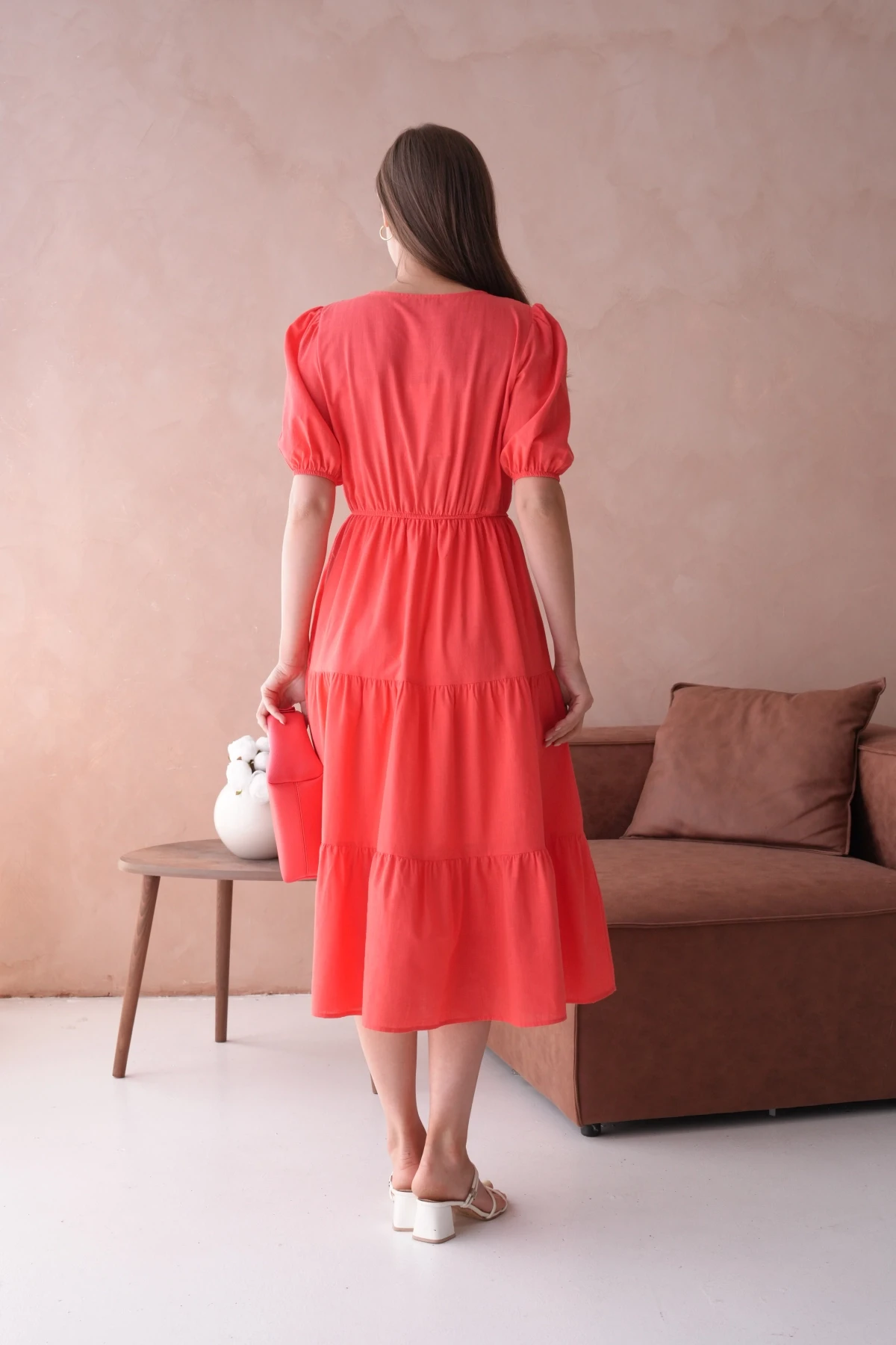 Kısa Kol Lastikli Yazlık Elbise