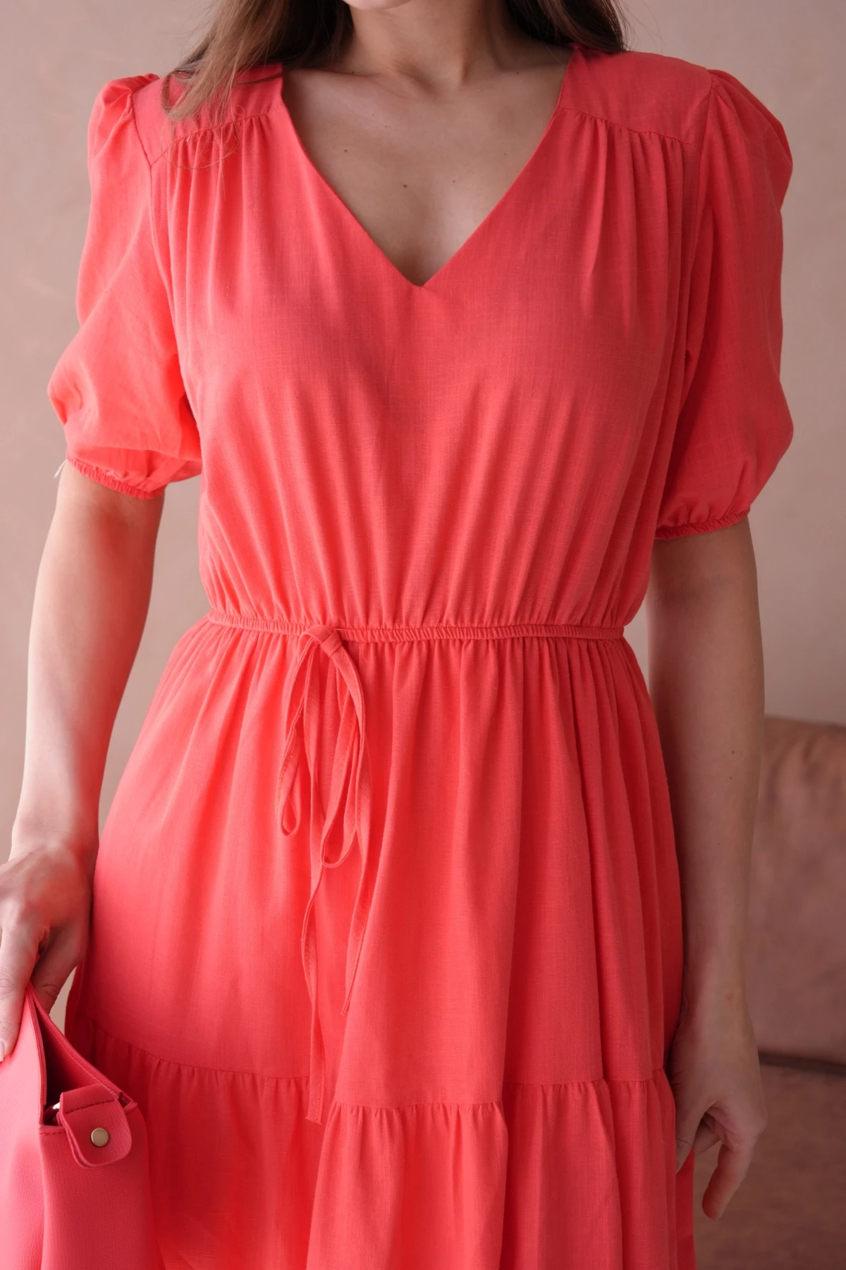 Kısa Kol Lastikli Yazlık Elbise