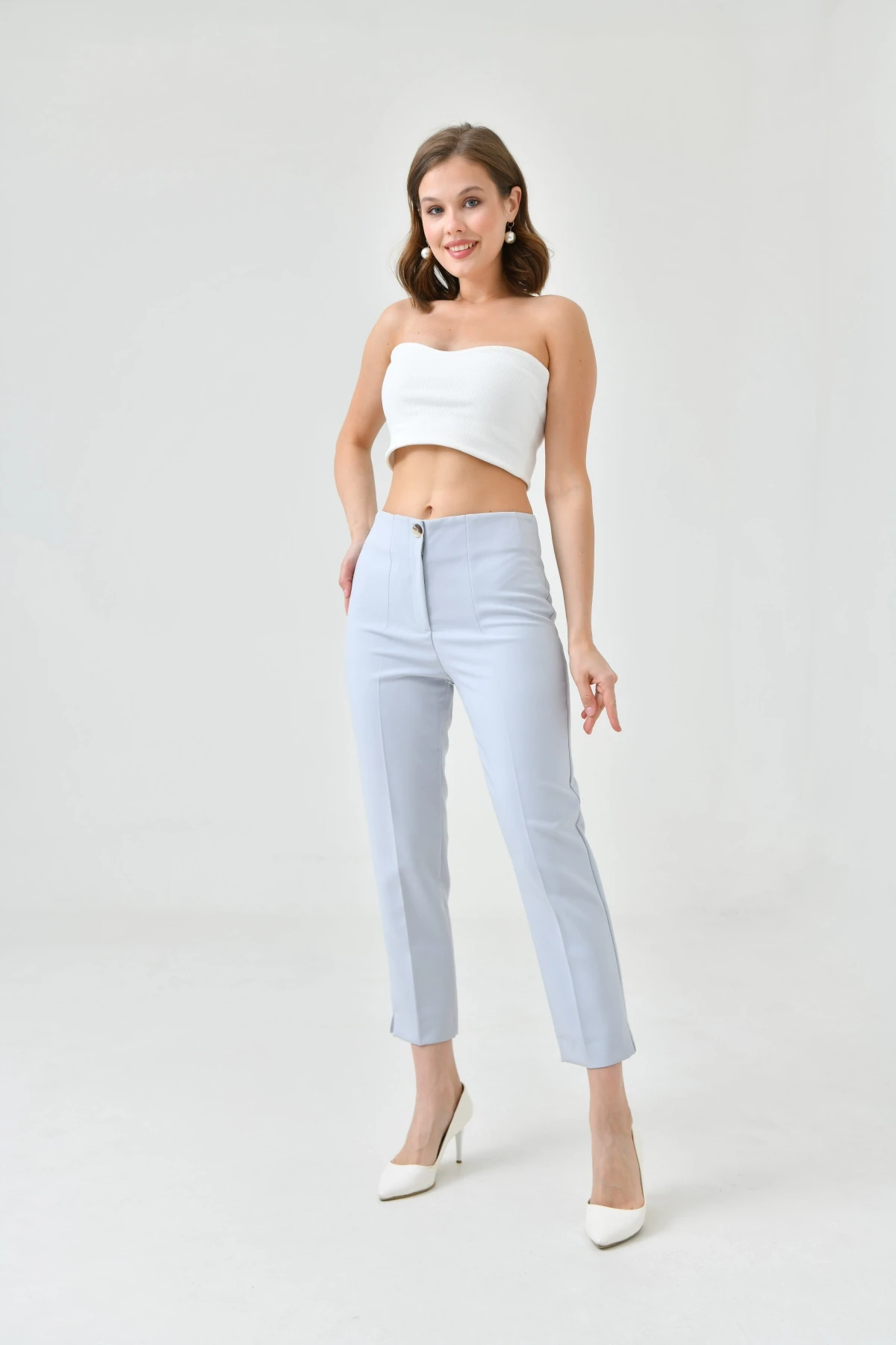 Womens Collared Slit Trousers