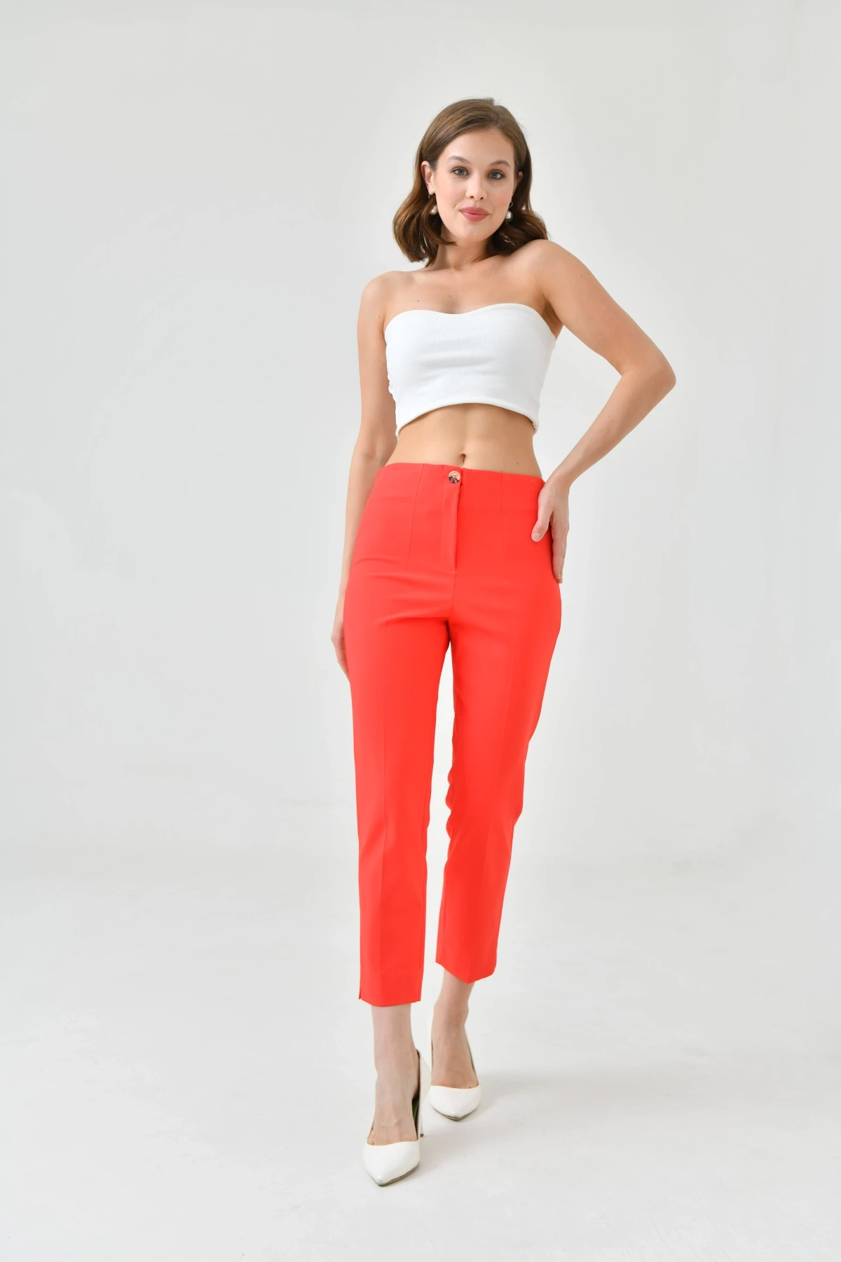 Womens Collared Slit Trousers