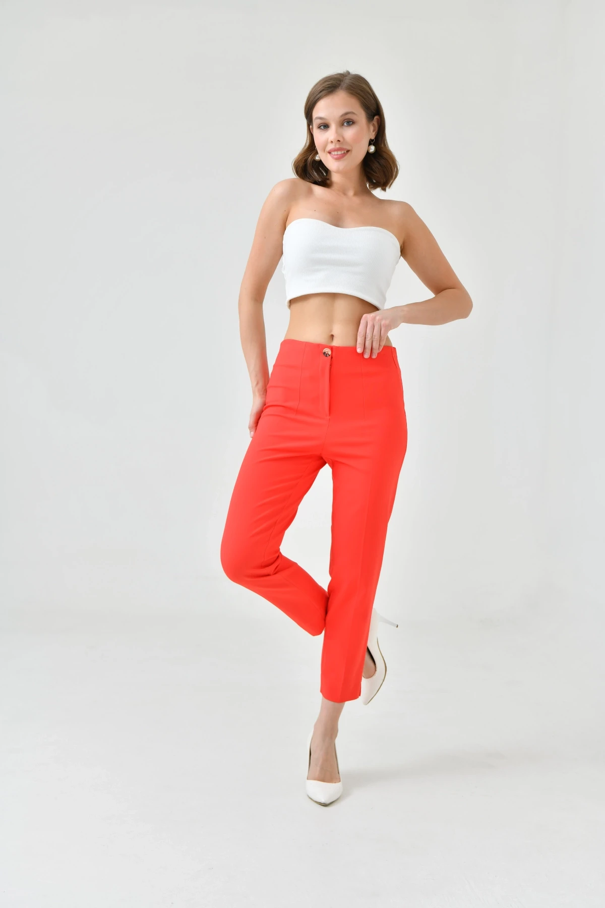 Womens Collared Slit Trousers