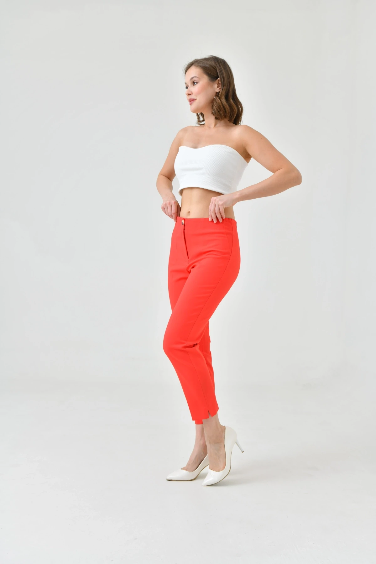 Womens Collared Slit Trousers