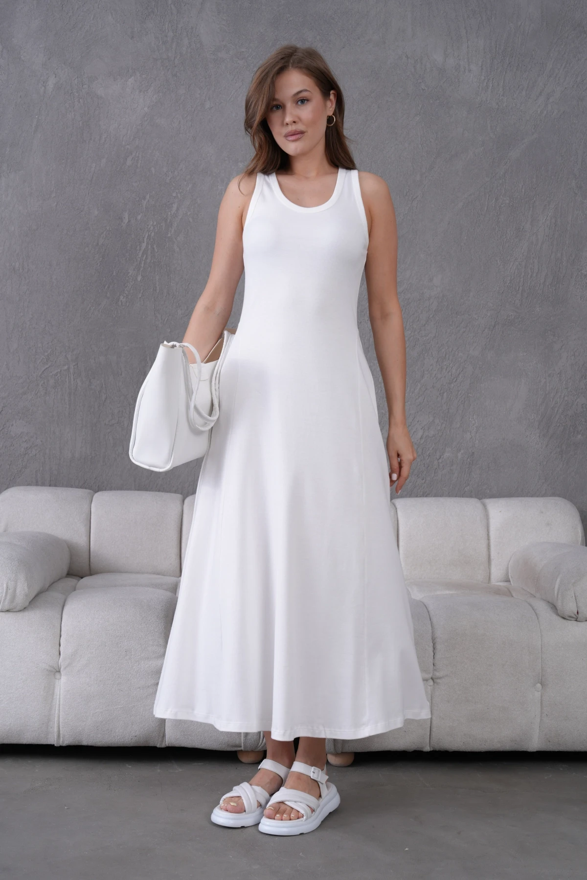 Kolsuz Yazlık Örme Elbise