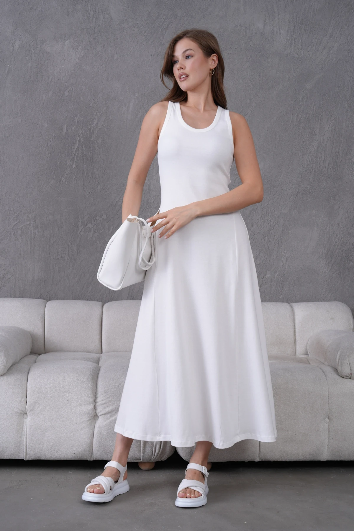 Kolsuz Yazlık Örme Elbise