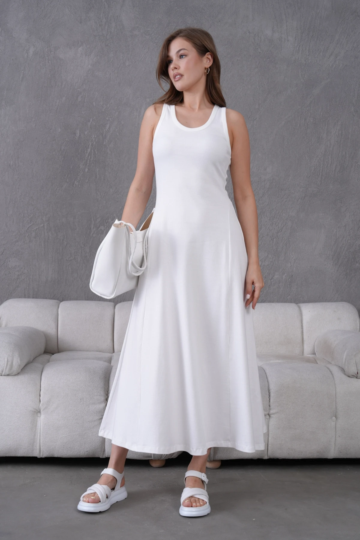 Kolsuz Yazlık Örme Elbise