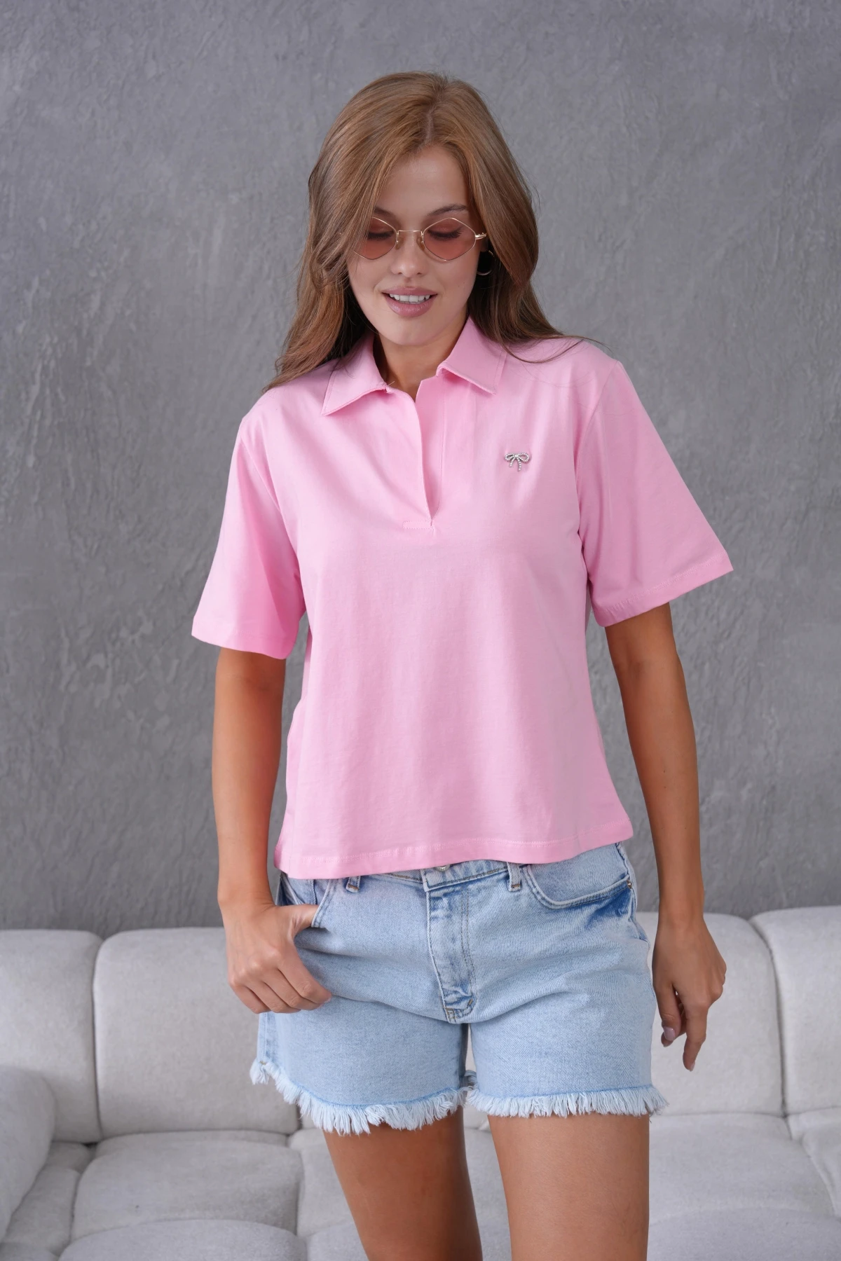 Polo Yaka Örme T-Shirt