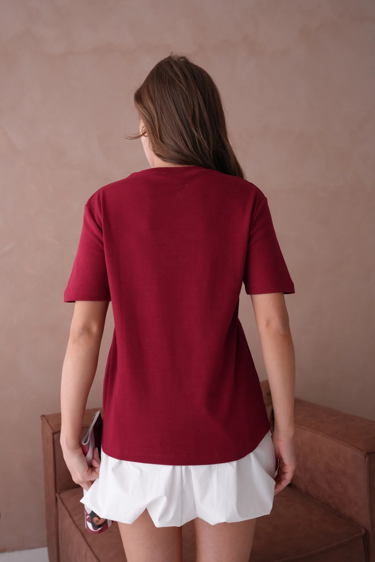 Taş Aksesuar Detaylı Kısa Kol Basic T-Shirt