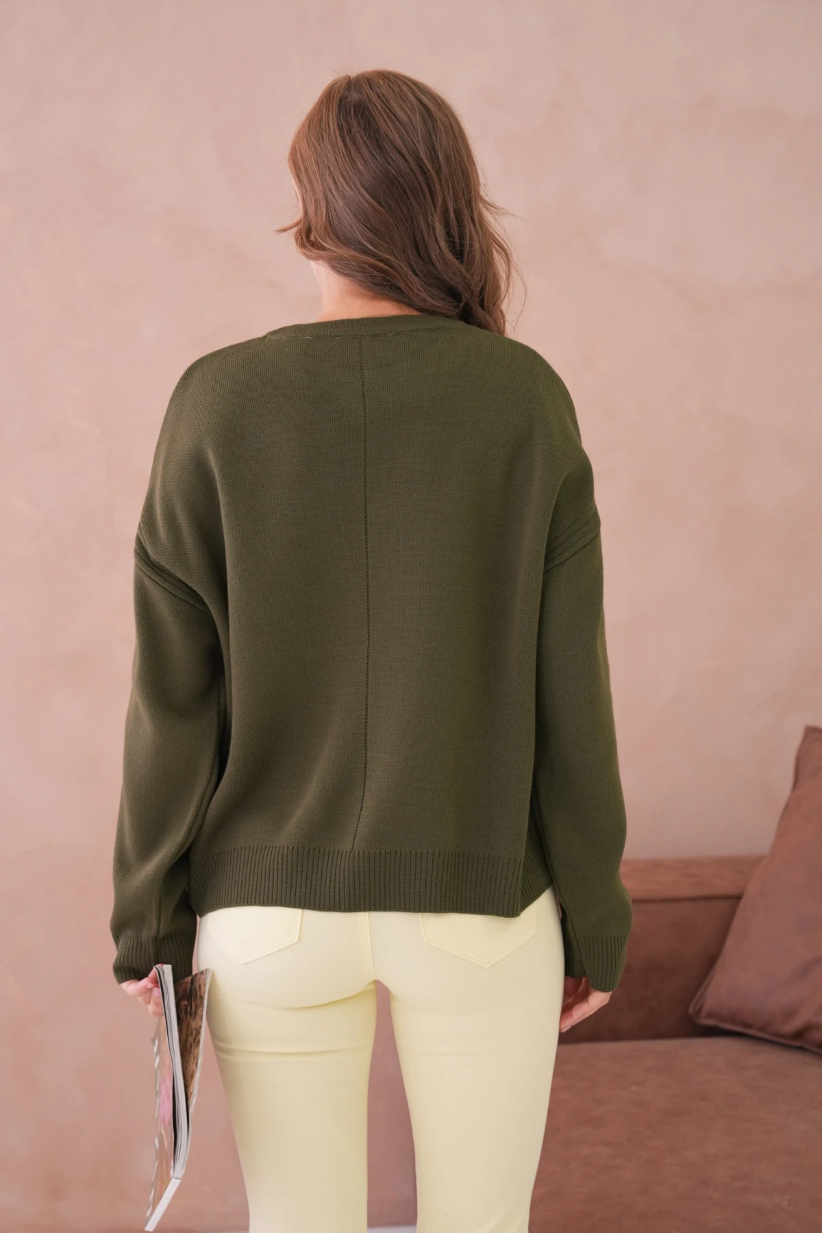 Kadı Bisiklet Yak Ajurlu Oversize Triko Kazak