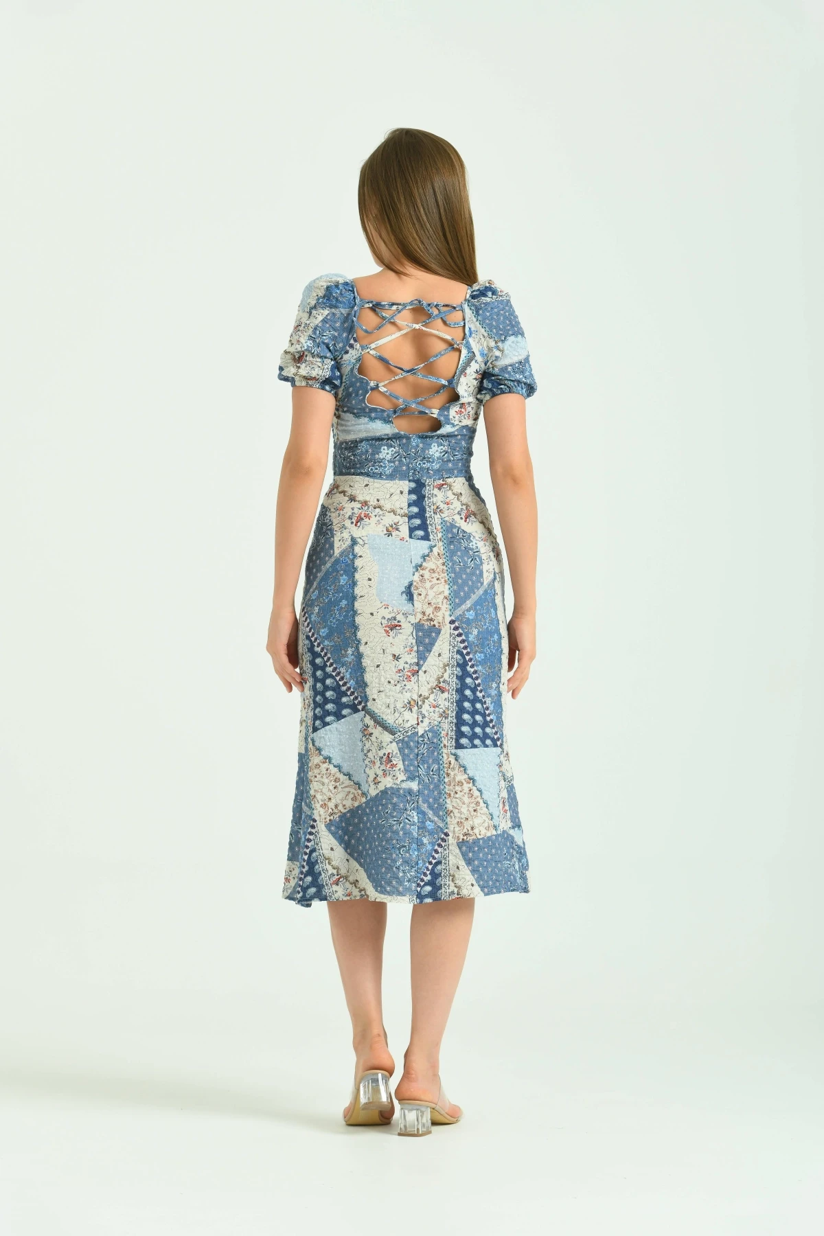 Yırmaçlı Desenli Yazlık Elbise