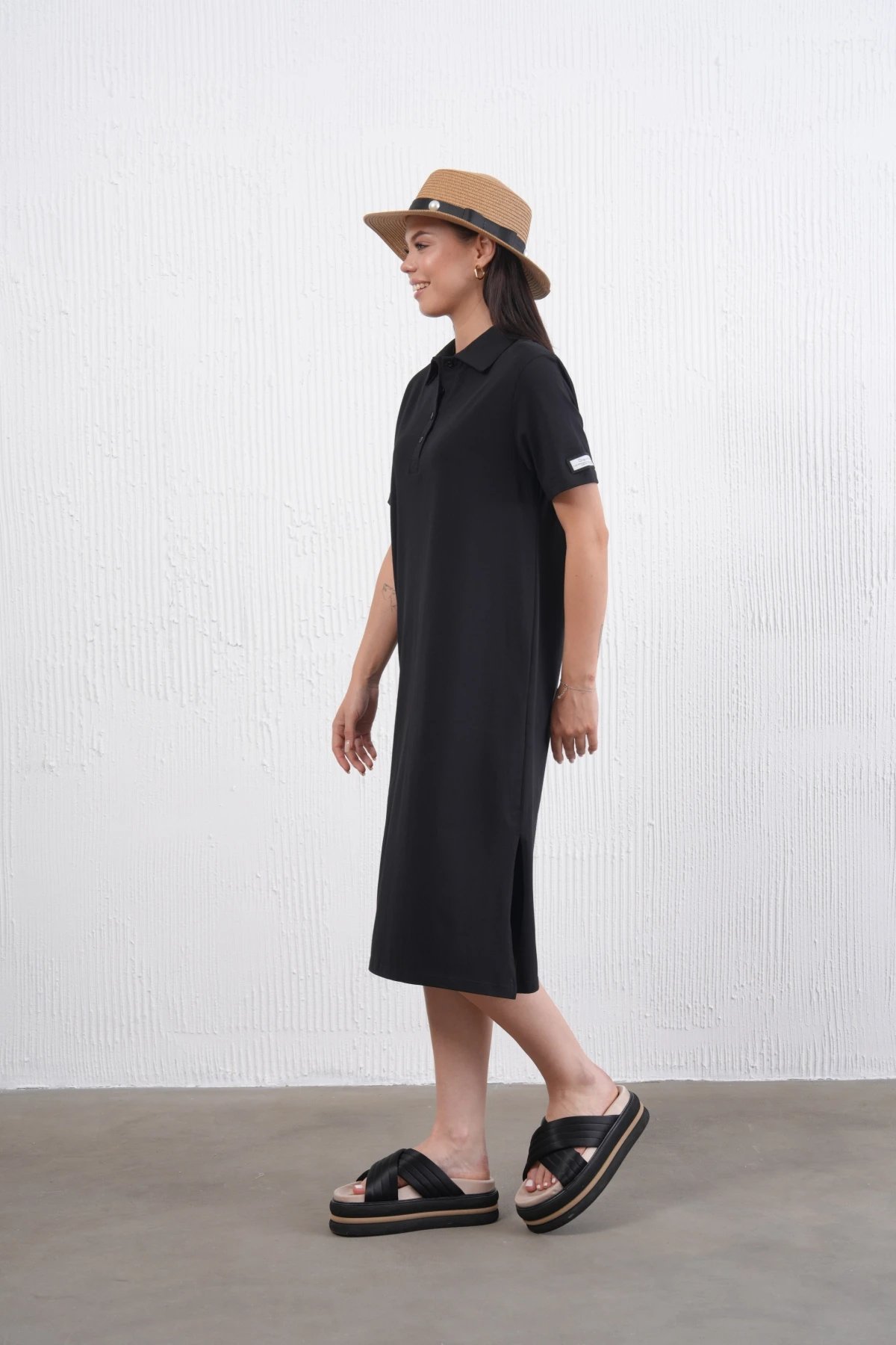 Yırtmaçlı Penye Elbise