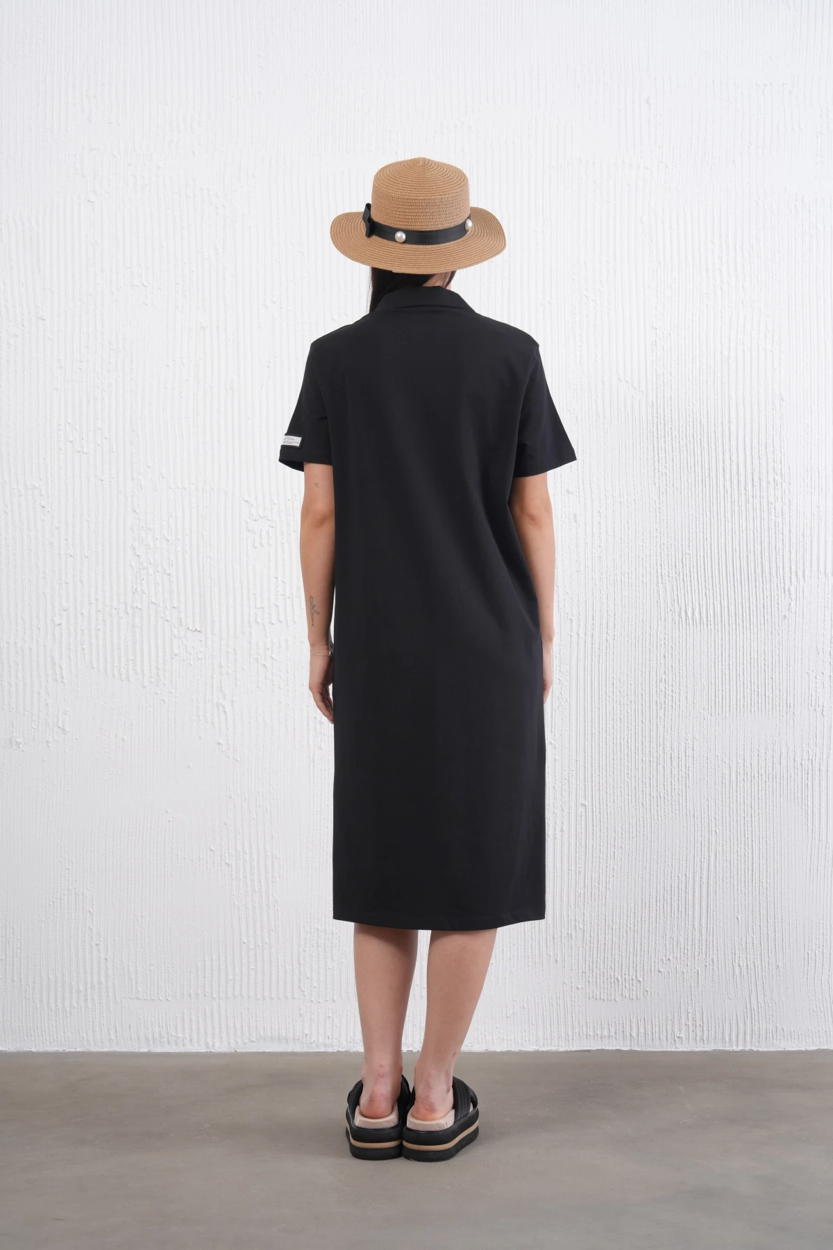 Yırtmaçlı Penye Elbise