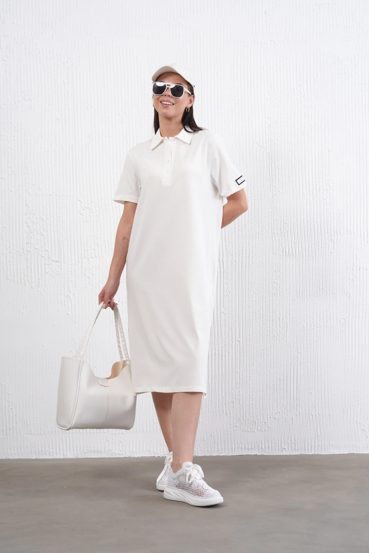 Yırtmaçlı Penye Elbise